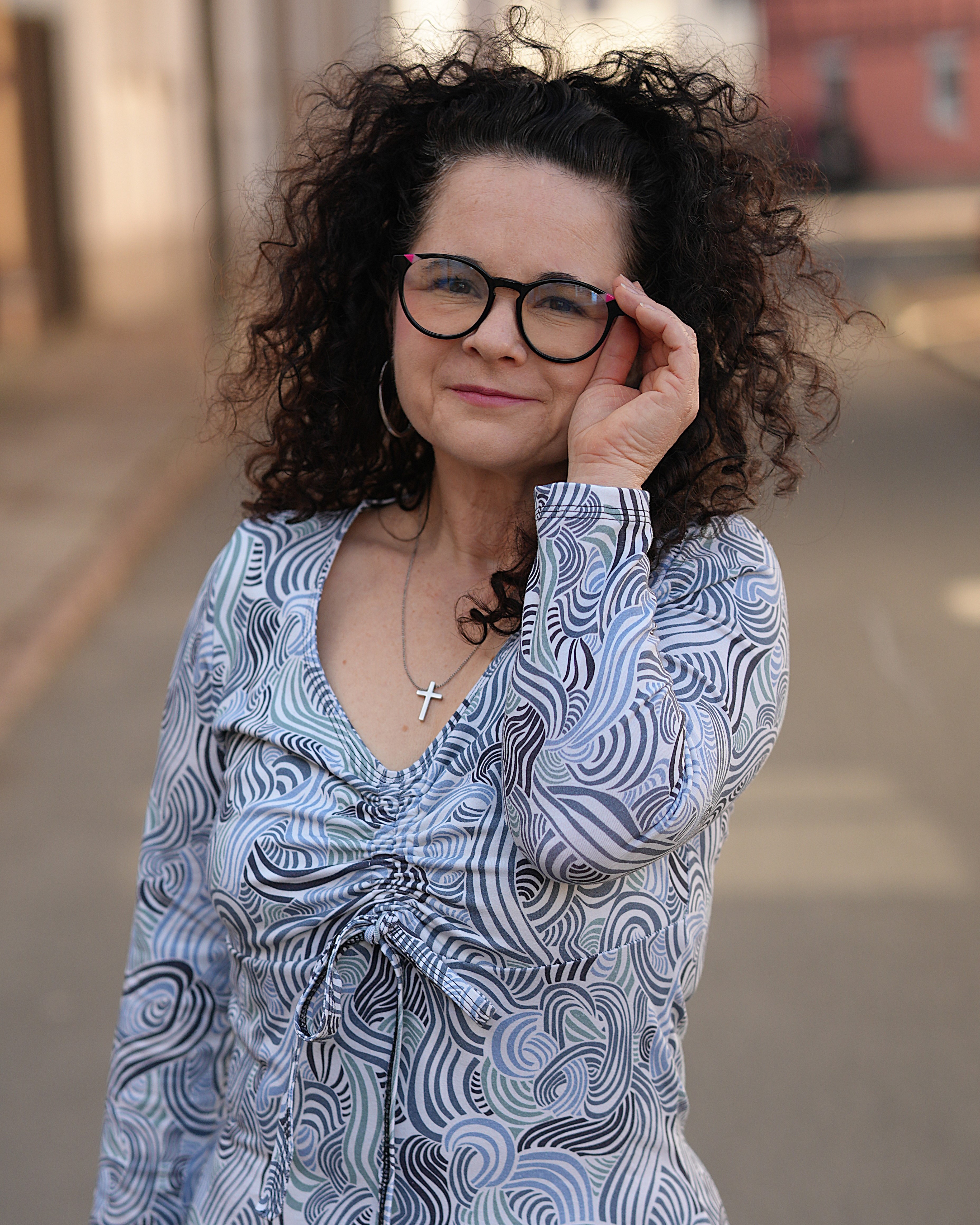 Organic fabric - Zebra Frisky Stripes denim blue