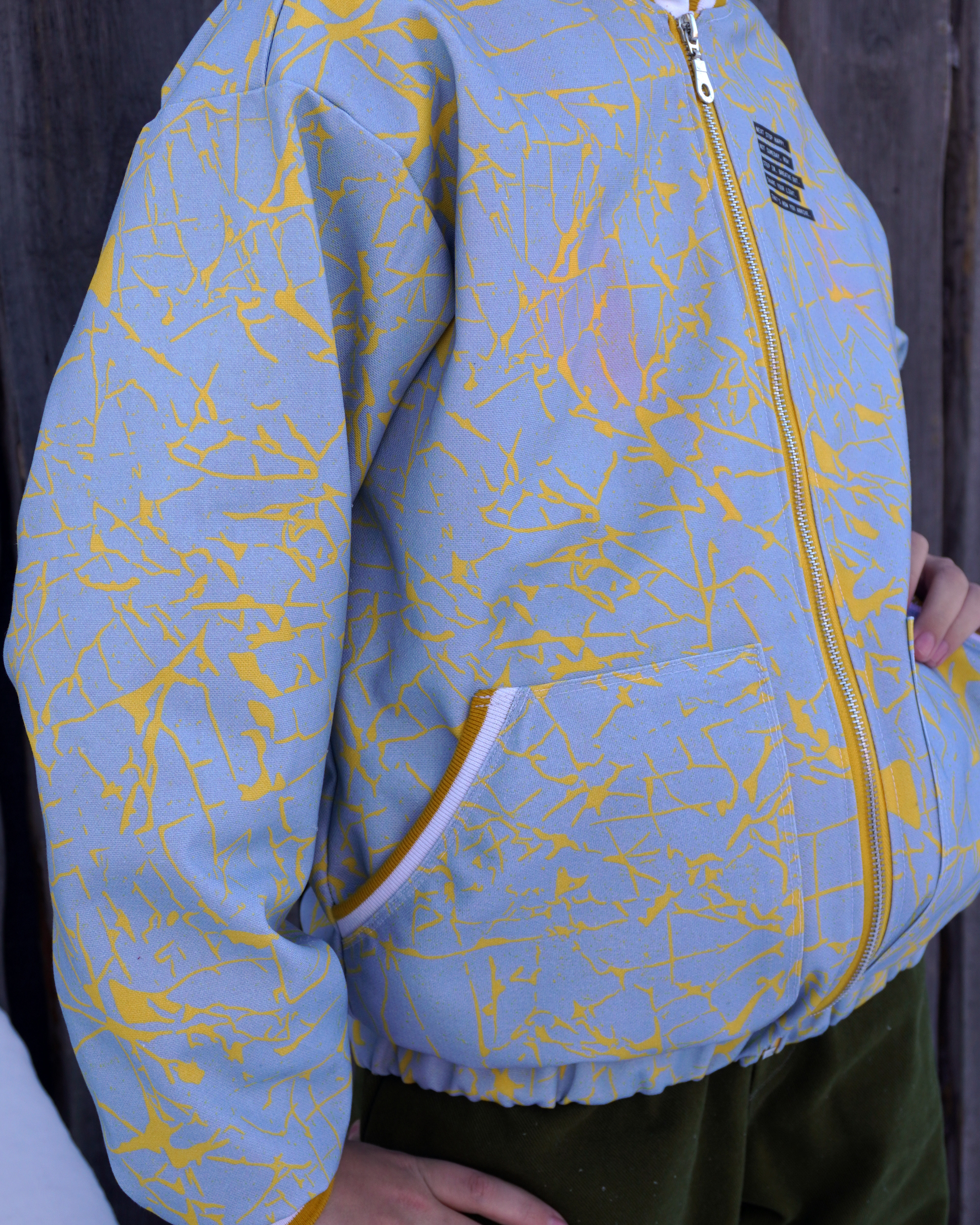 Organic Fabric  - Gleichklang Risse lilac, corall