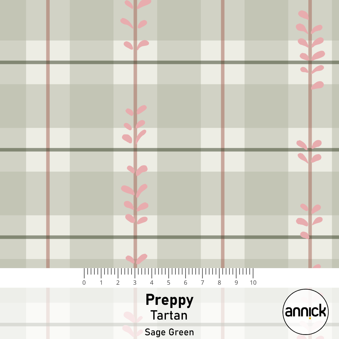 Bio Stoff - Preppy Tartan Sage Green von Annick in grün