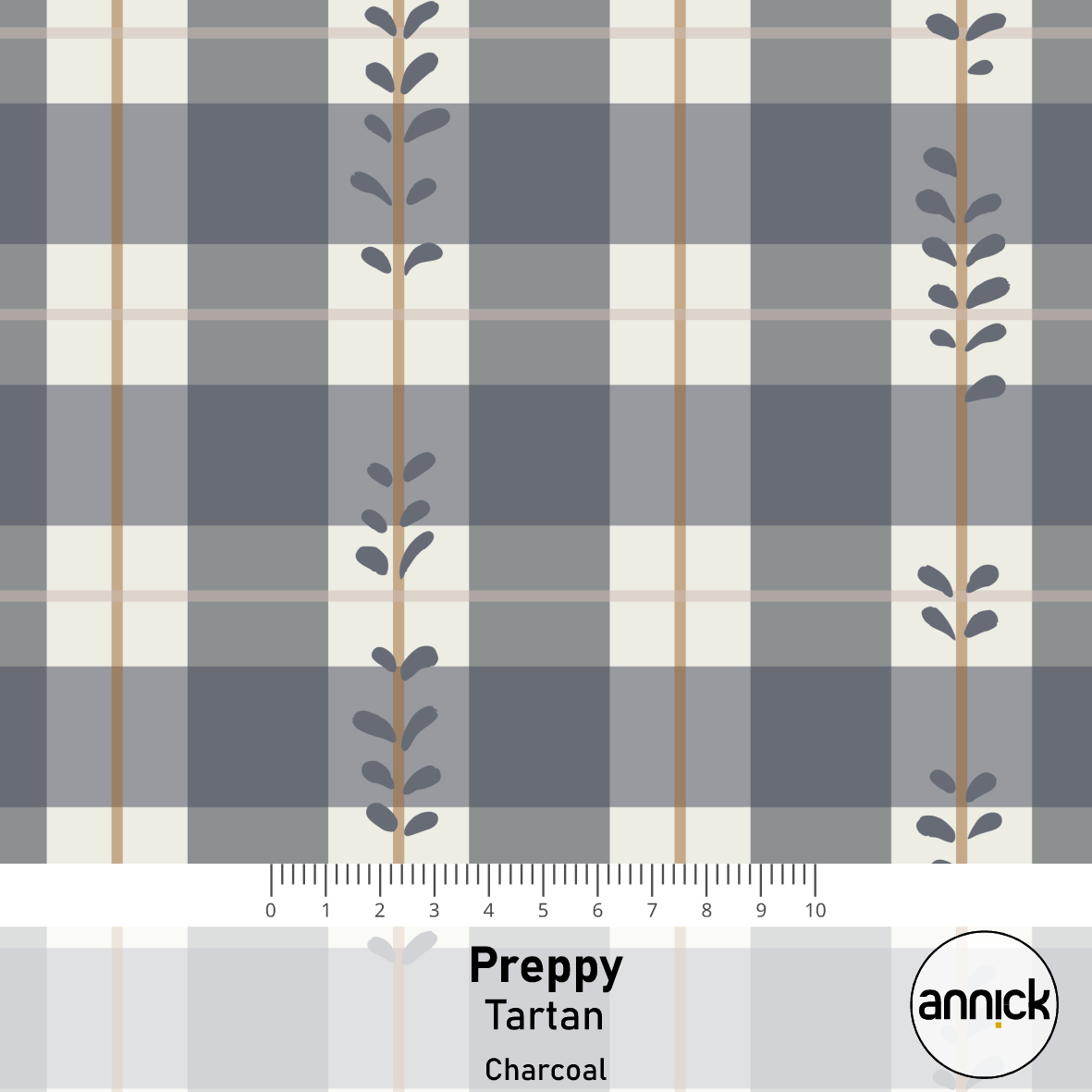 Bio Stoff - Preppy Tartan Charcoal von Annick in grau