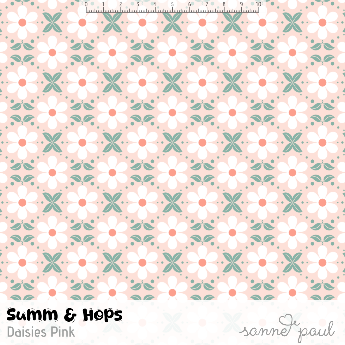 Bio Stoff - Summ And Hops Daisies Pink von Sanne Paul in rosa
