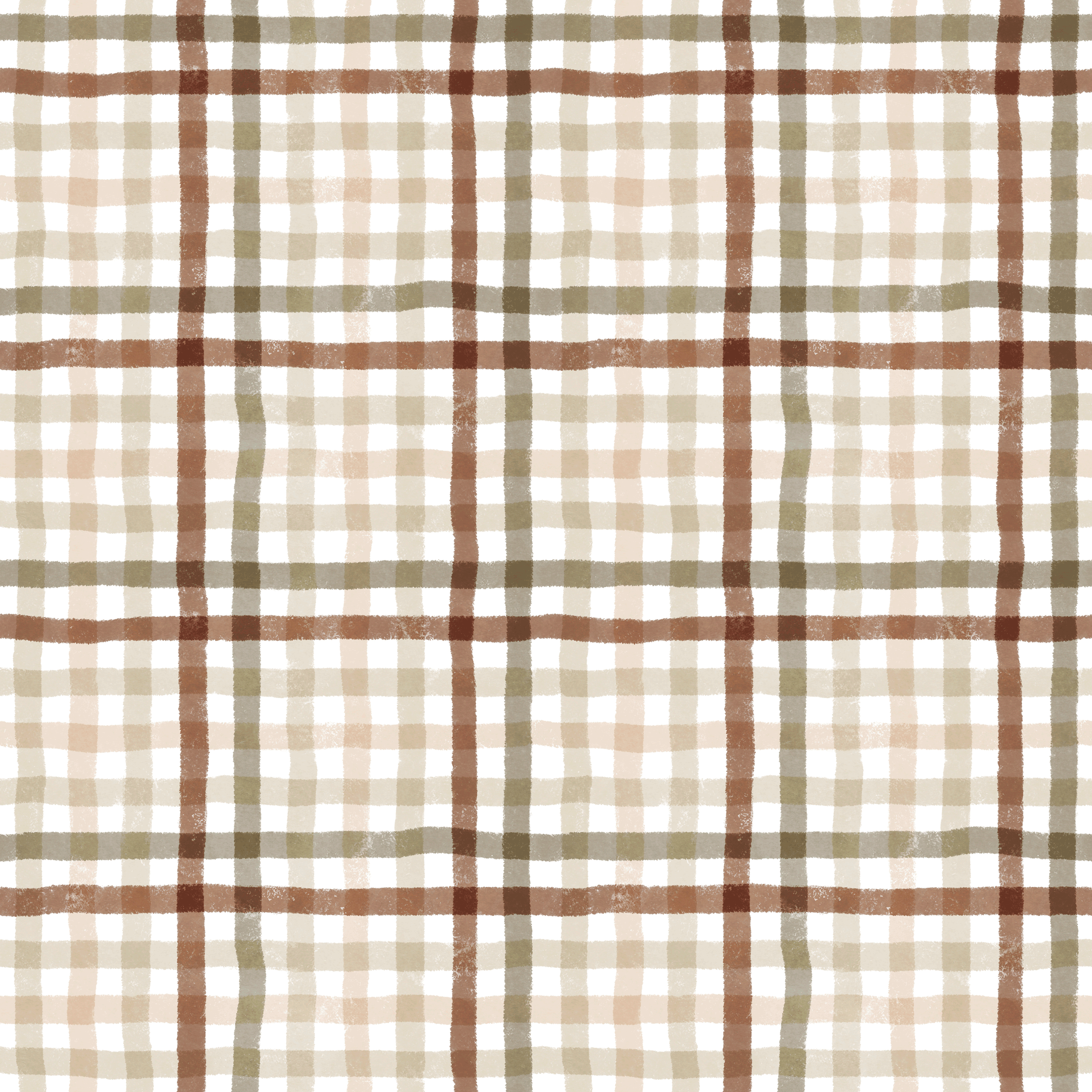 Bio Stoff - Gaenseliebe Karos Kombi Erdtoene von Pretty Little Pigs in beige