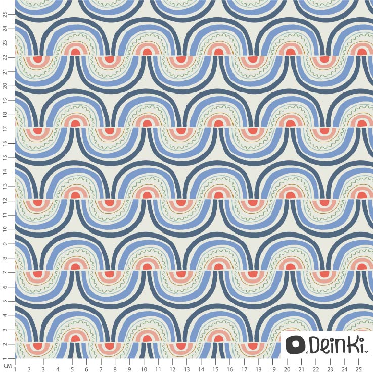 Bio Stoff  -  Regenbogen Bunt  - Deinki, Regenbogen, bunt