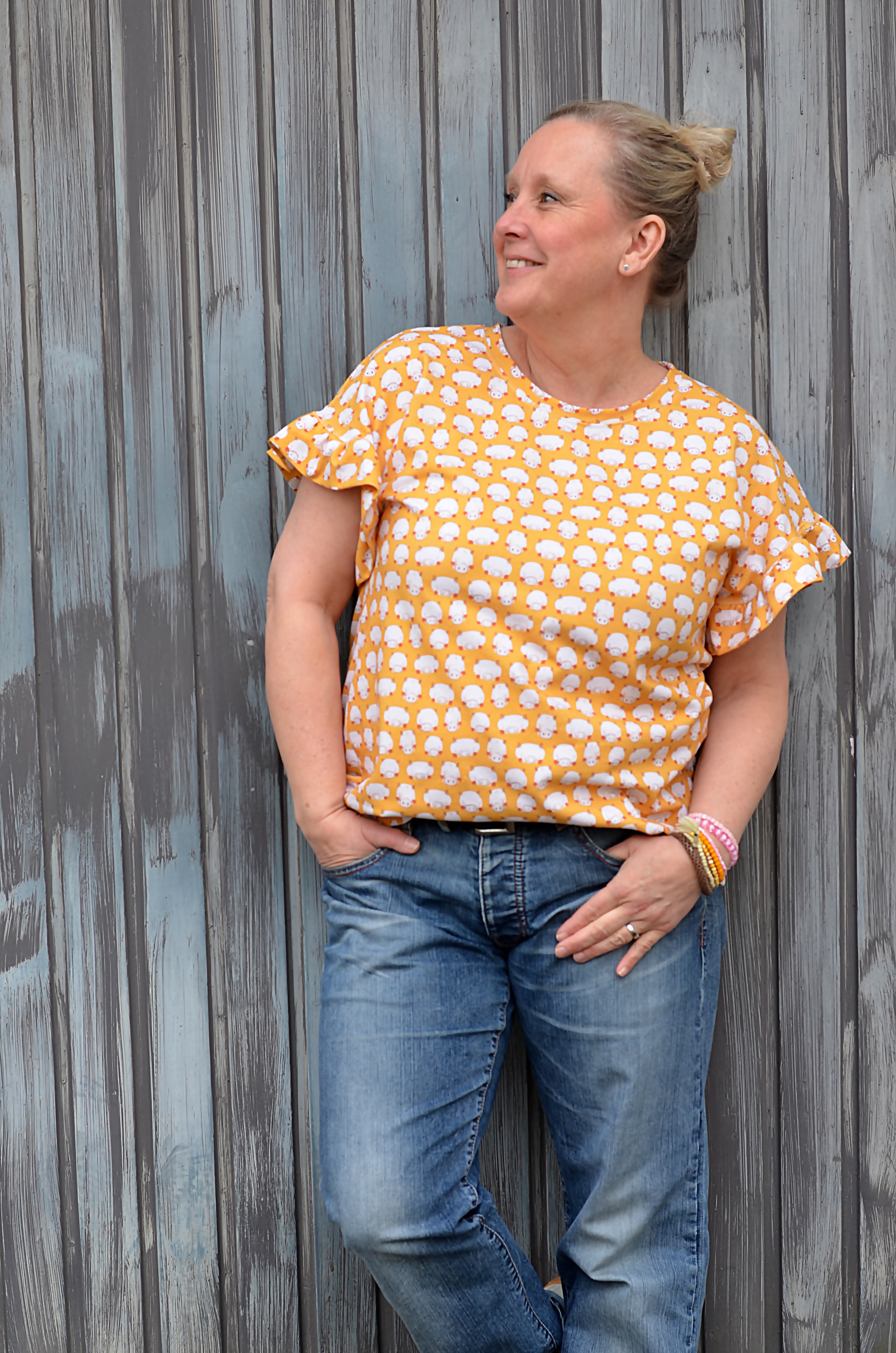 Organic fabric -  Piggy Party Piggys pink