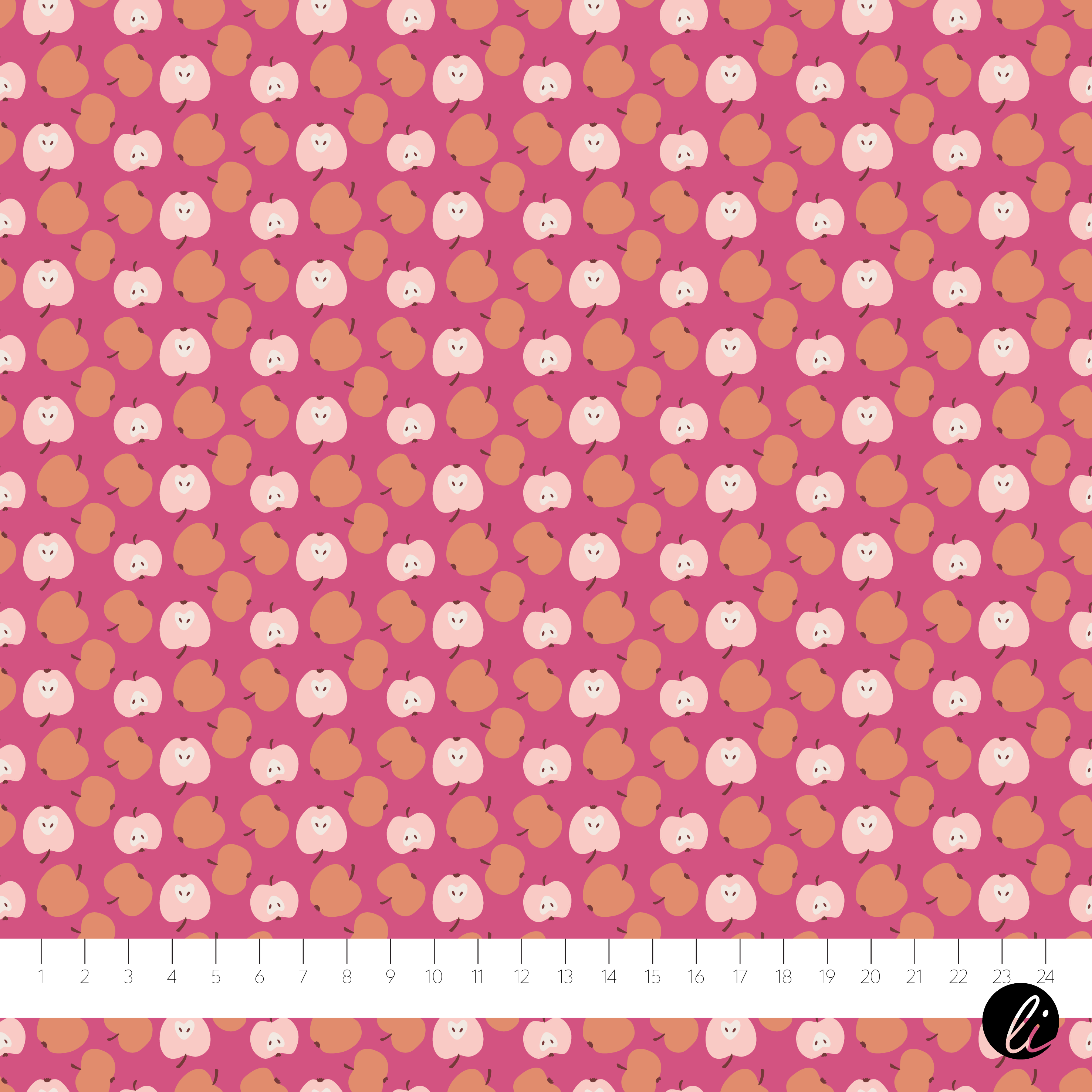 Bio Stoff - Apfelmuster Mini Pink von Andrea Liesert in rosa
