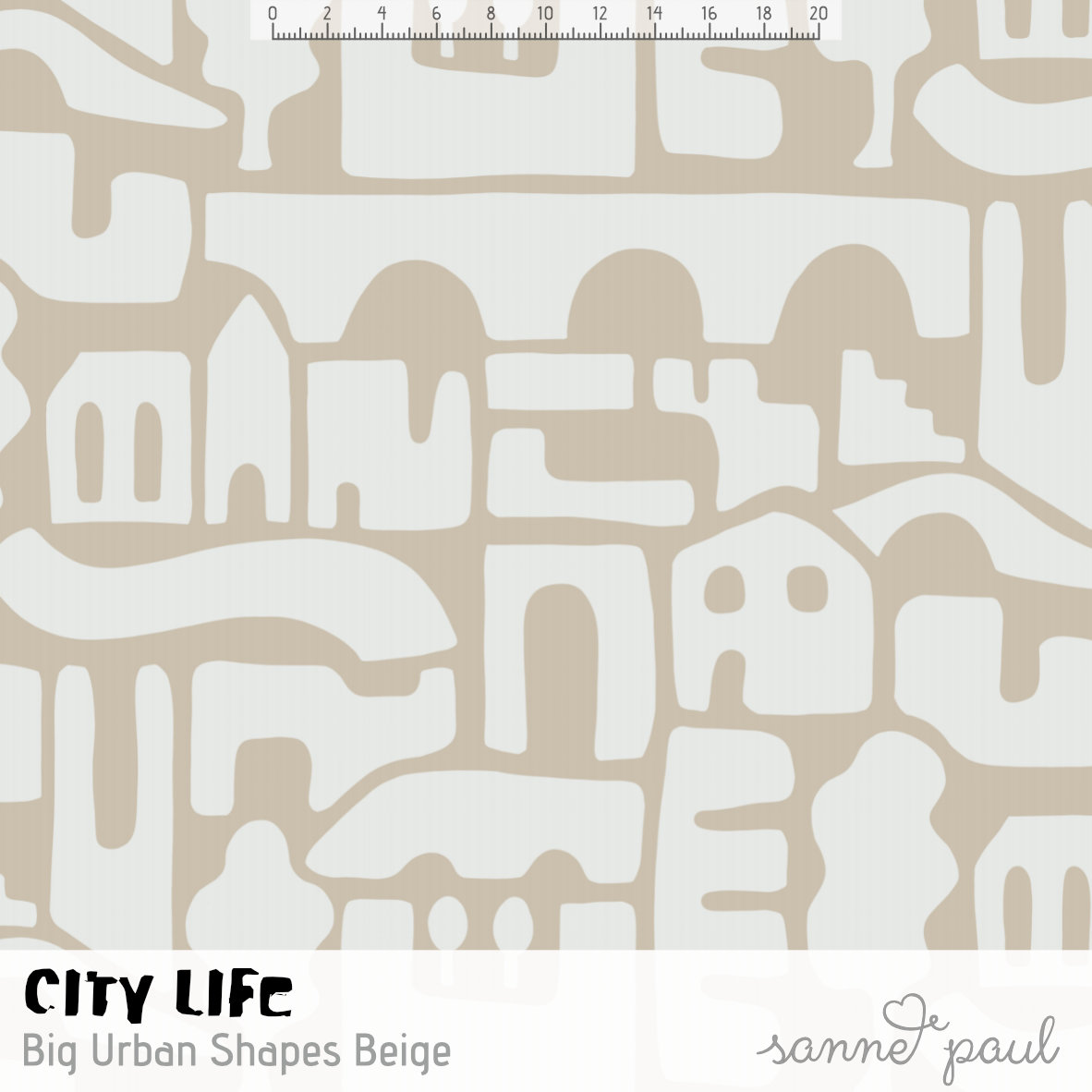 Bio Summersweat Stoff - City Life Big Urban Shapes Beige - SannePaul, beige, Abstrakt, Breite 150 cm Bio Summersweat Stoff - City Life Big Urban Shapes Beige - SannePaul, beige, Abstrakt, Breite 150 cm