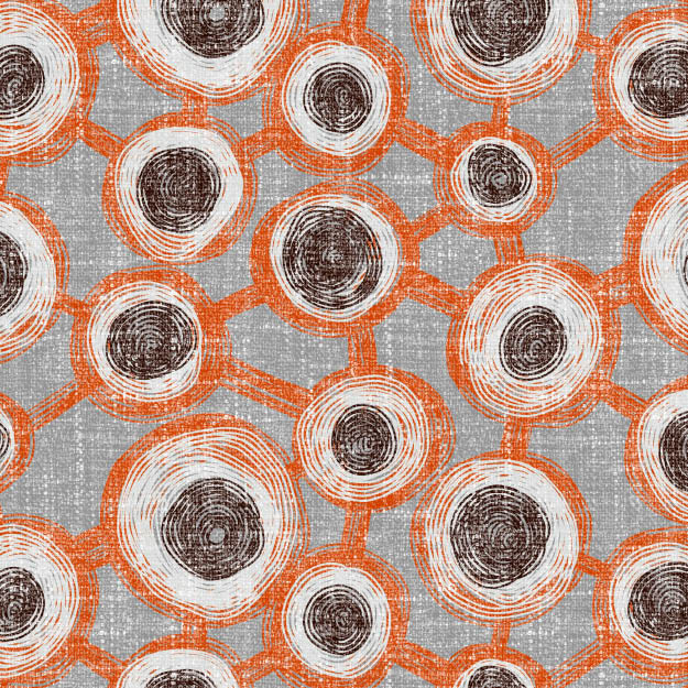 Organic fabric - Bommel big, orange - misspeppels