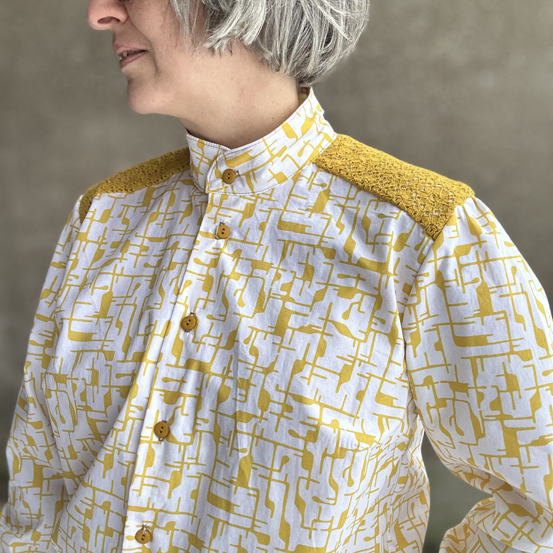 Bio Stoff  - Gleichklang Formen blau