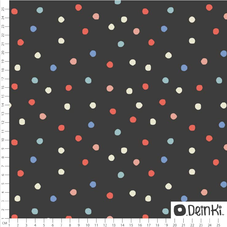 Crazy Polka Dots Schwarz Bunt