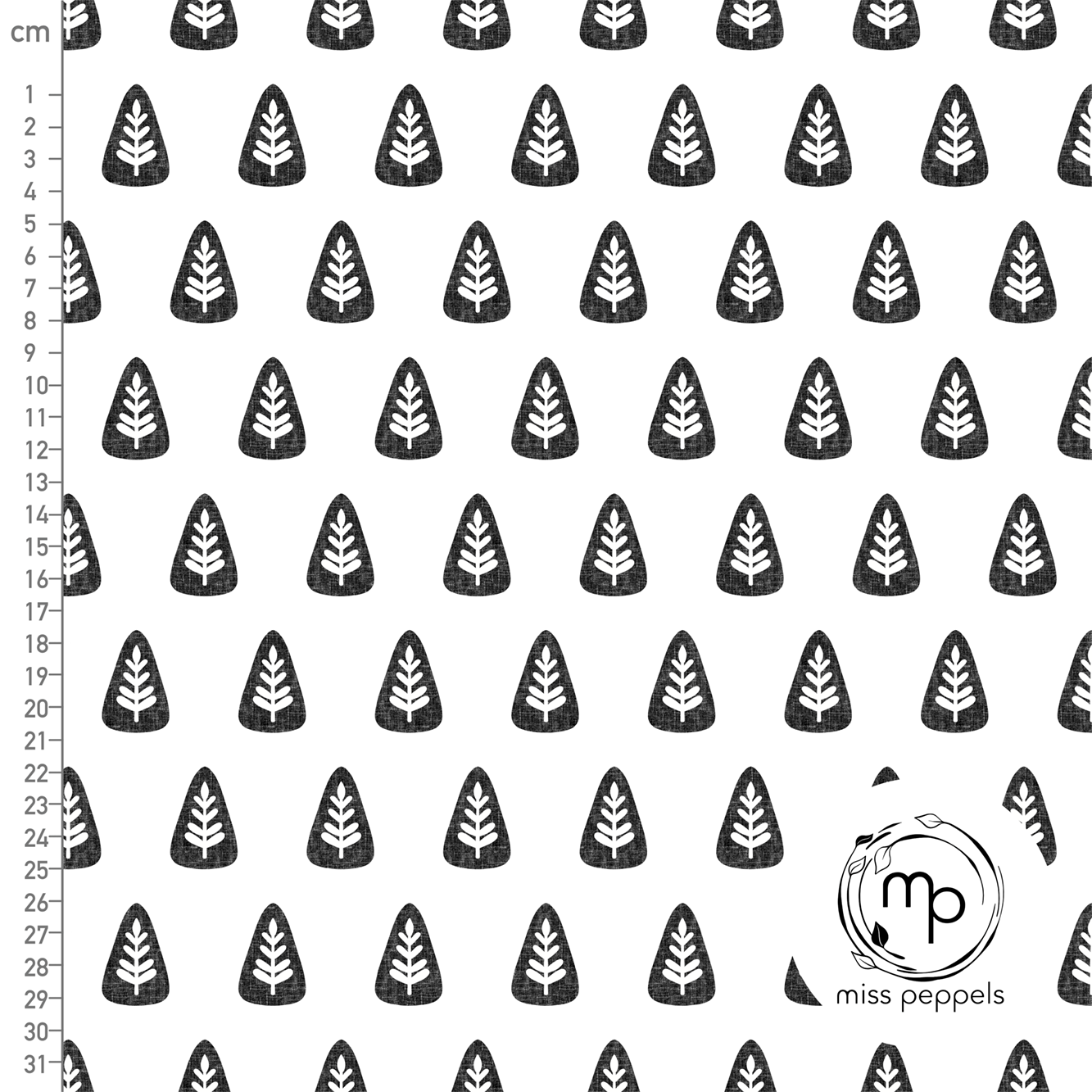 Bio Fabric - Scandi Trees black