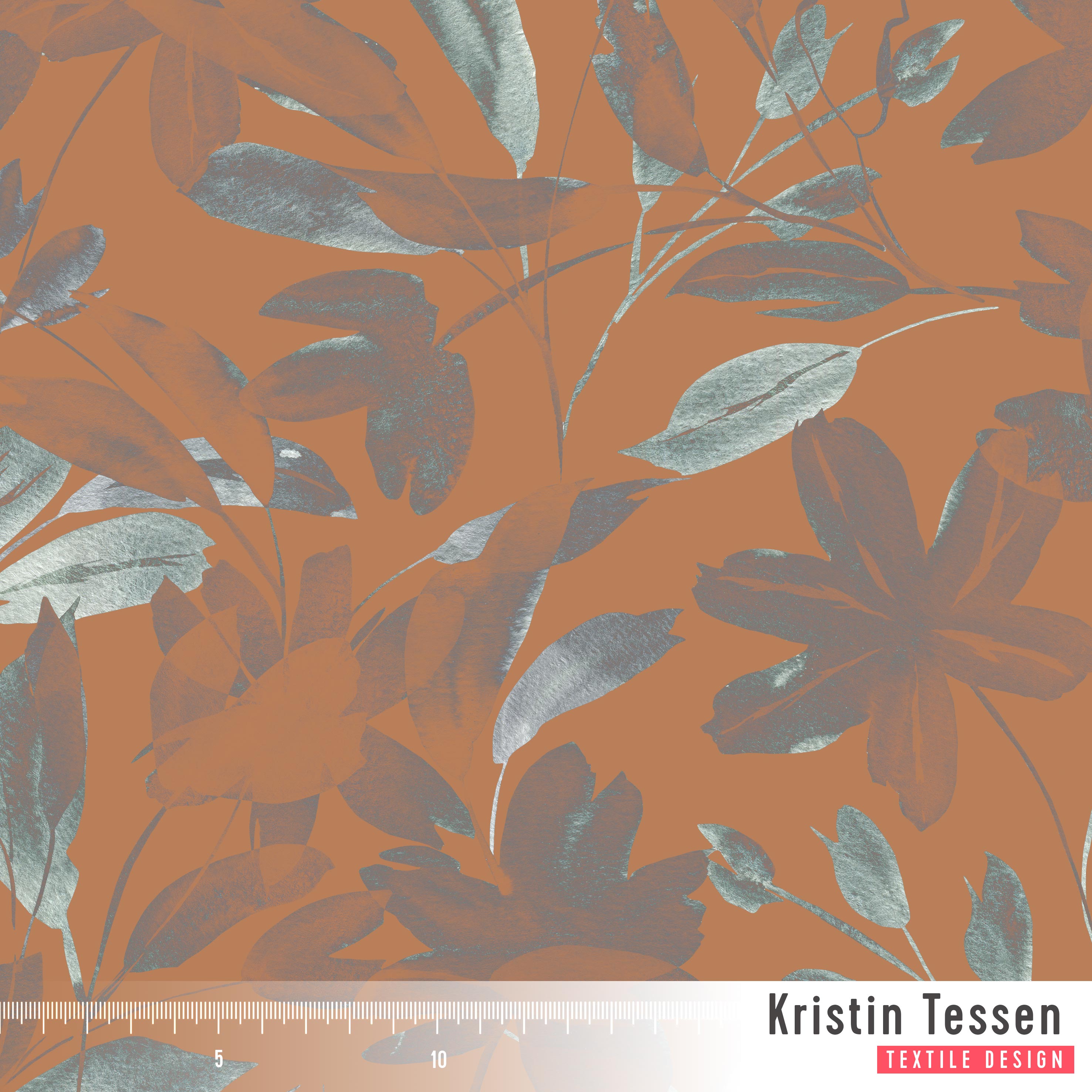 Bio Stoff - Floral Dance Brandied Melon von Kristin Tessen in orange