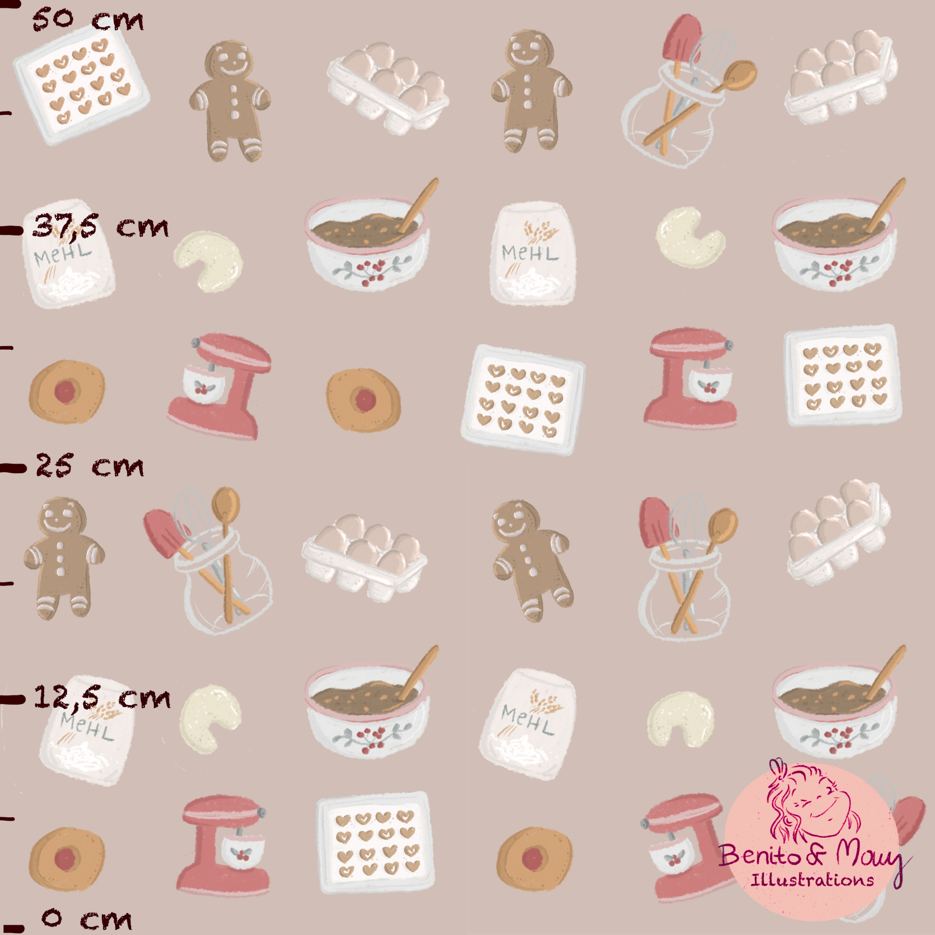 Bio Fabric - Baking Joy pink