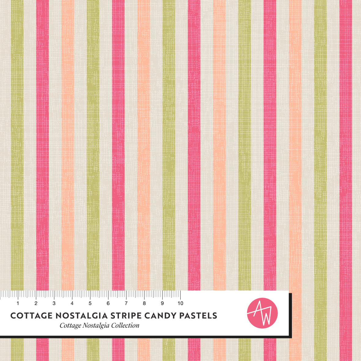 Bio Stoff - Cottage Nostalgia Stripe Candy Pastels von Alexandra Weise in pastel