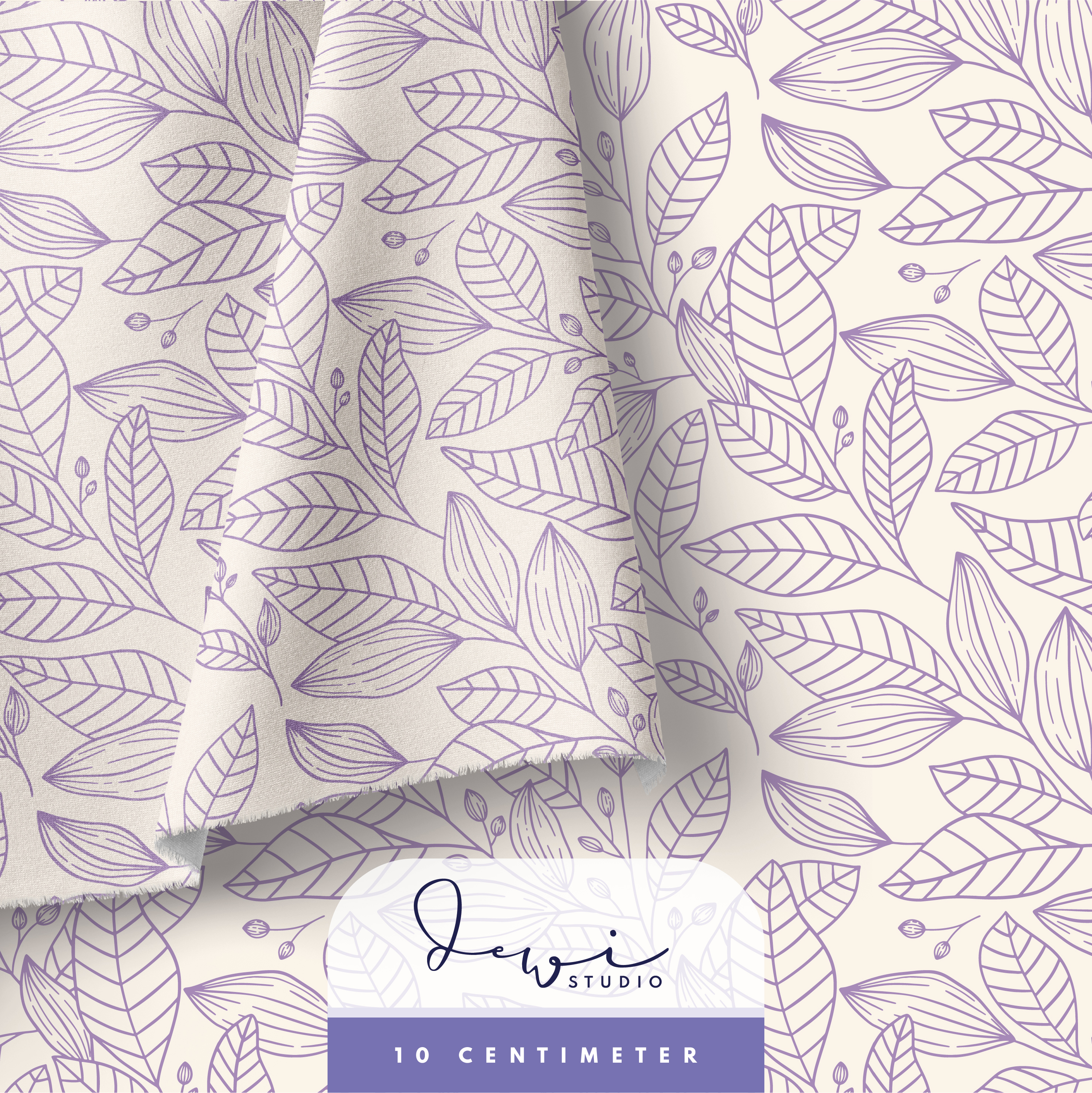 Bio Stoff - Sommerglueck Ranke Offwhite Lila von Dewi Studio in lila