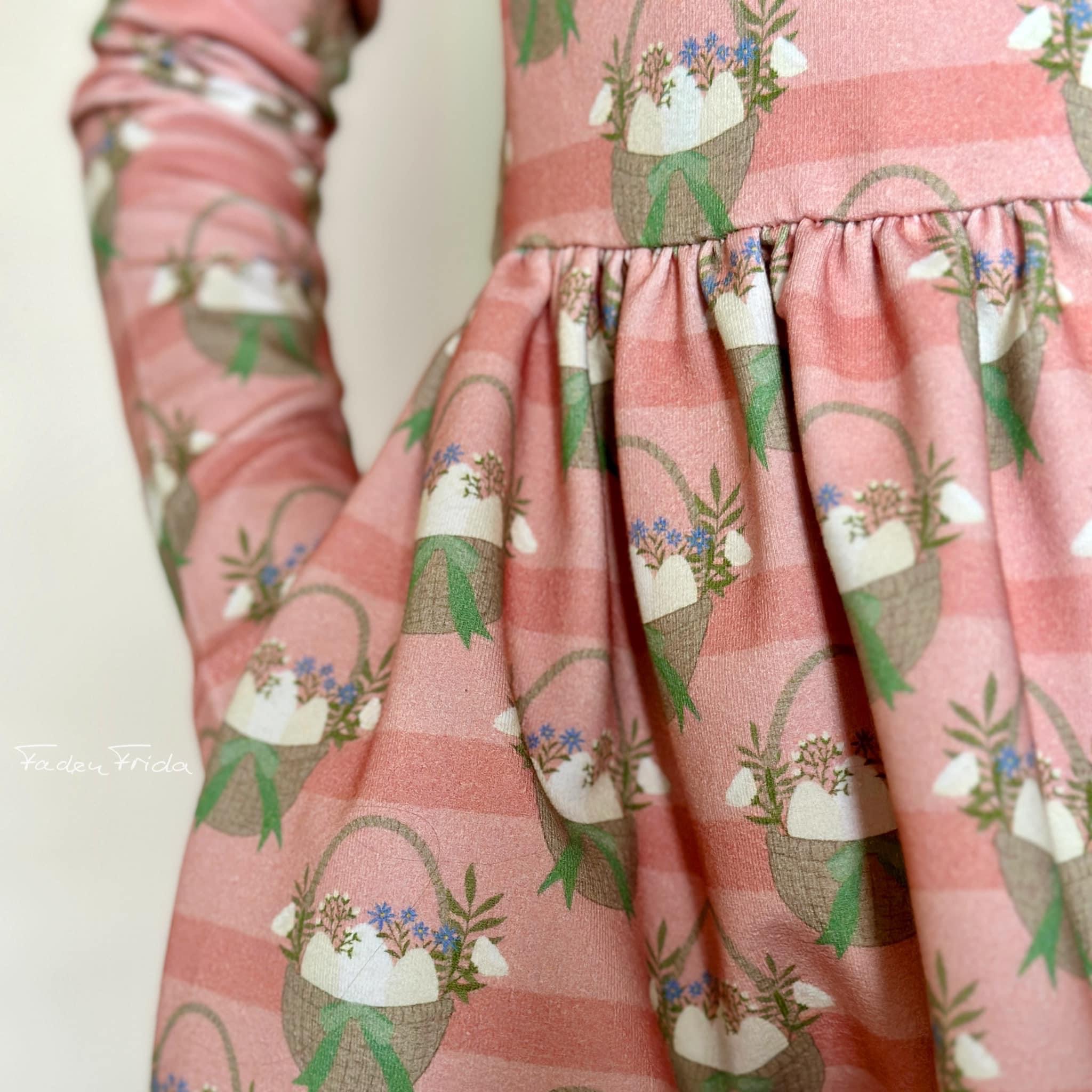 Bio Webware Stoff  -  Osterkörbe  - Deinki, Ostern, Floral & Blumen, rosa, 100% Bio-Baumwolle