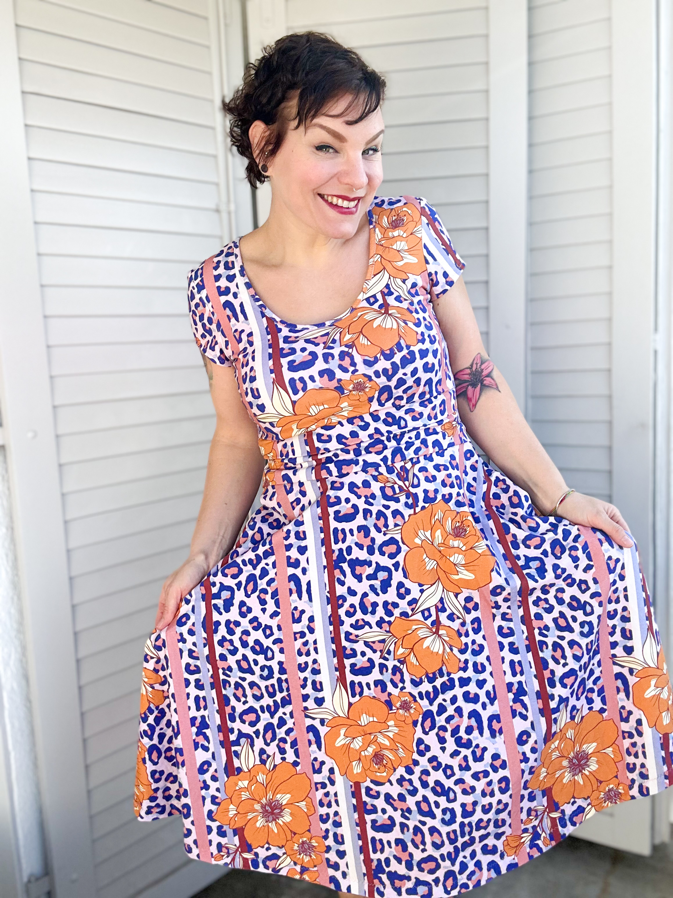 Bio Stoff  -  LeoFlower blau