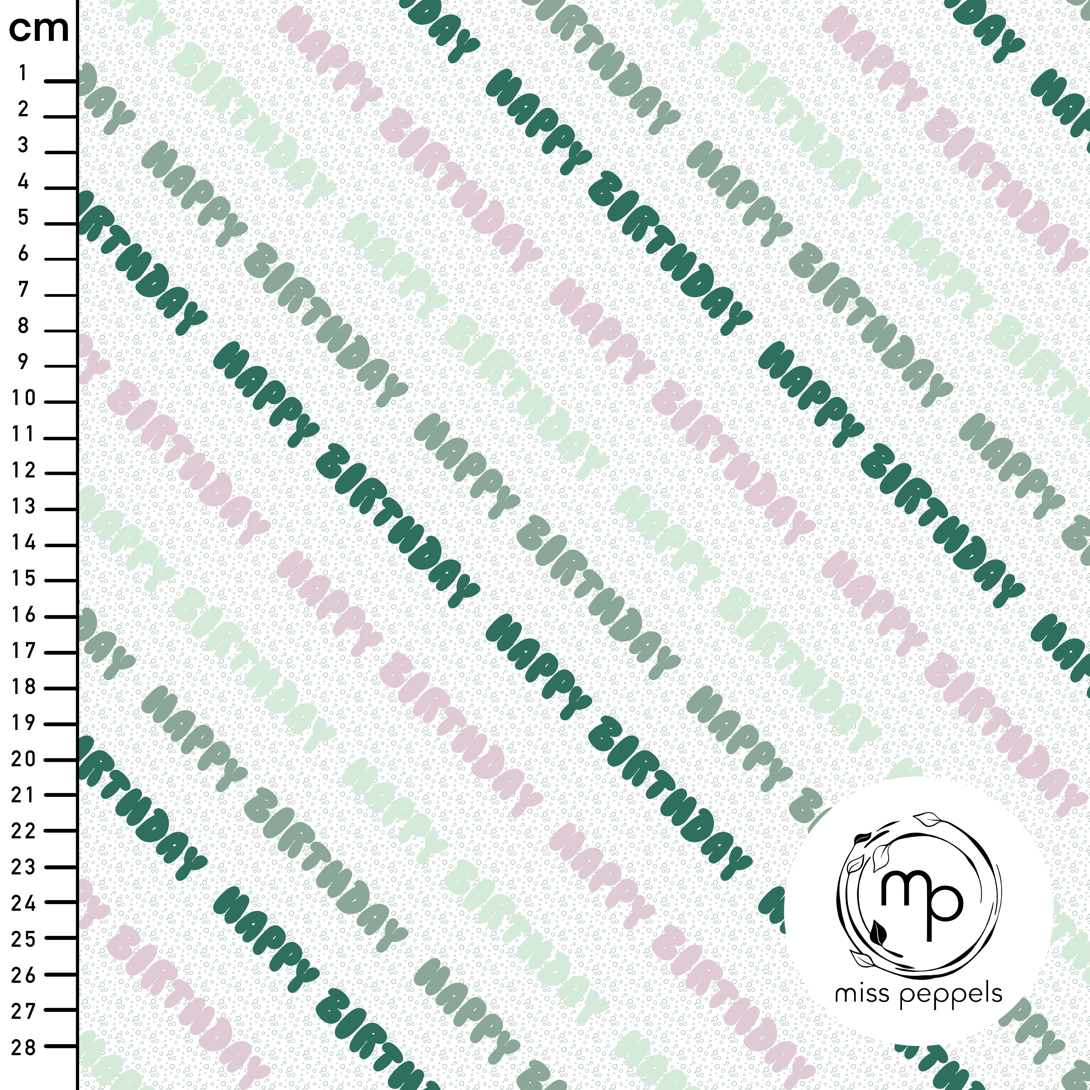 Bio Stoff - Happy Birthday grün