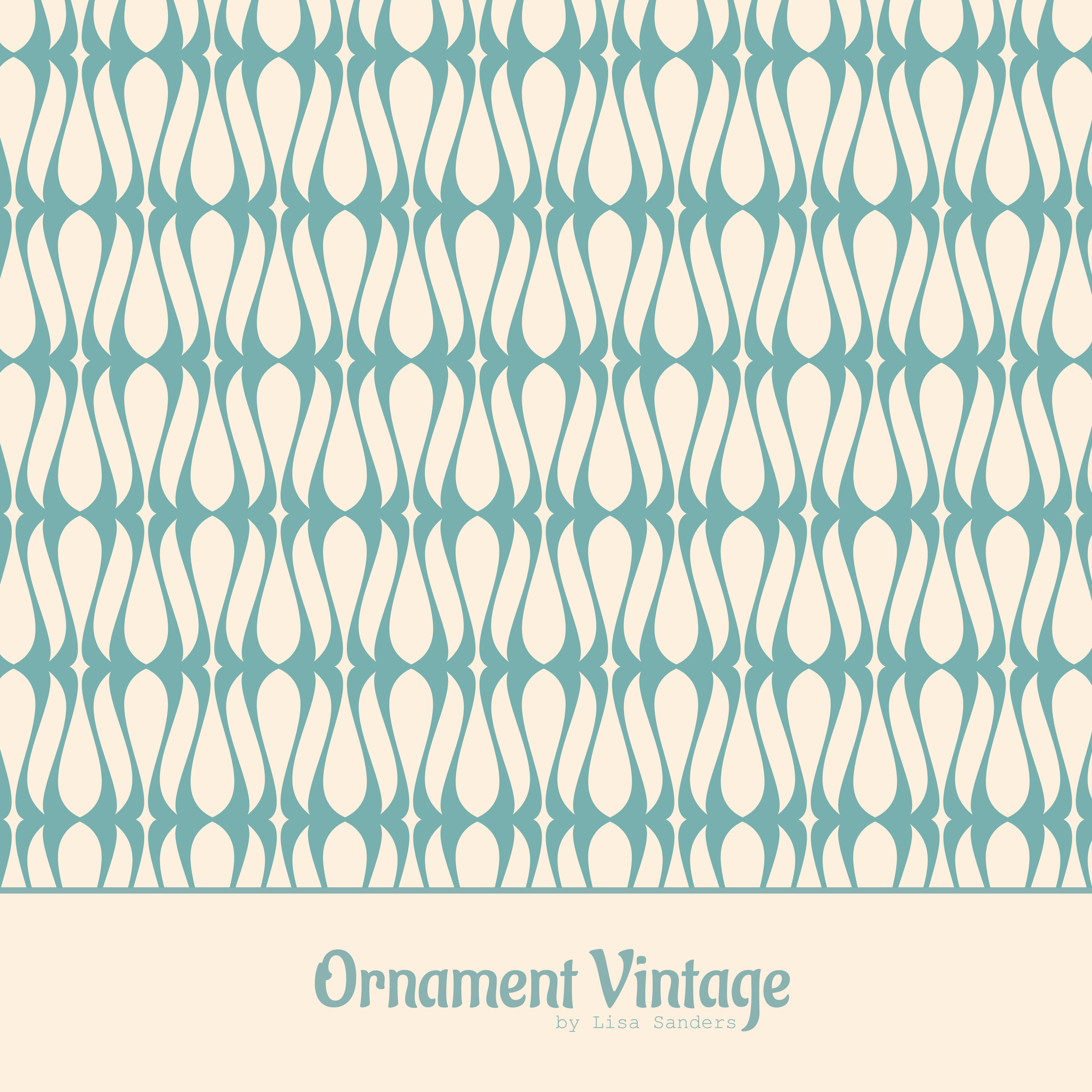 Organic fabric -  Ornament Vintage turquoise