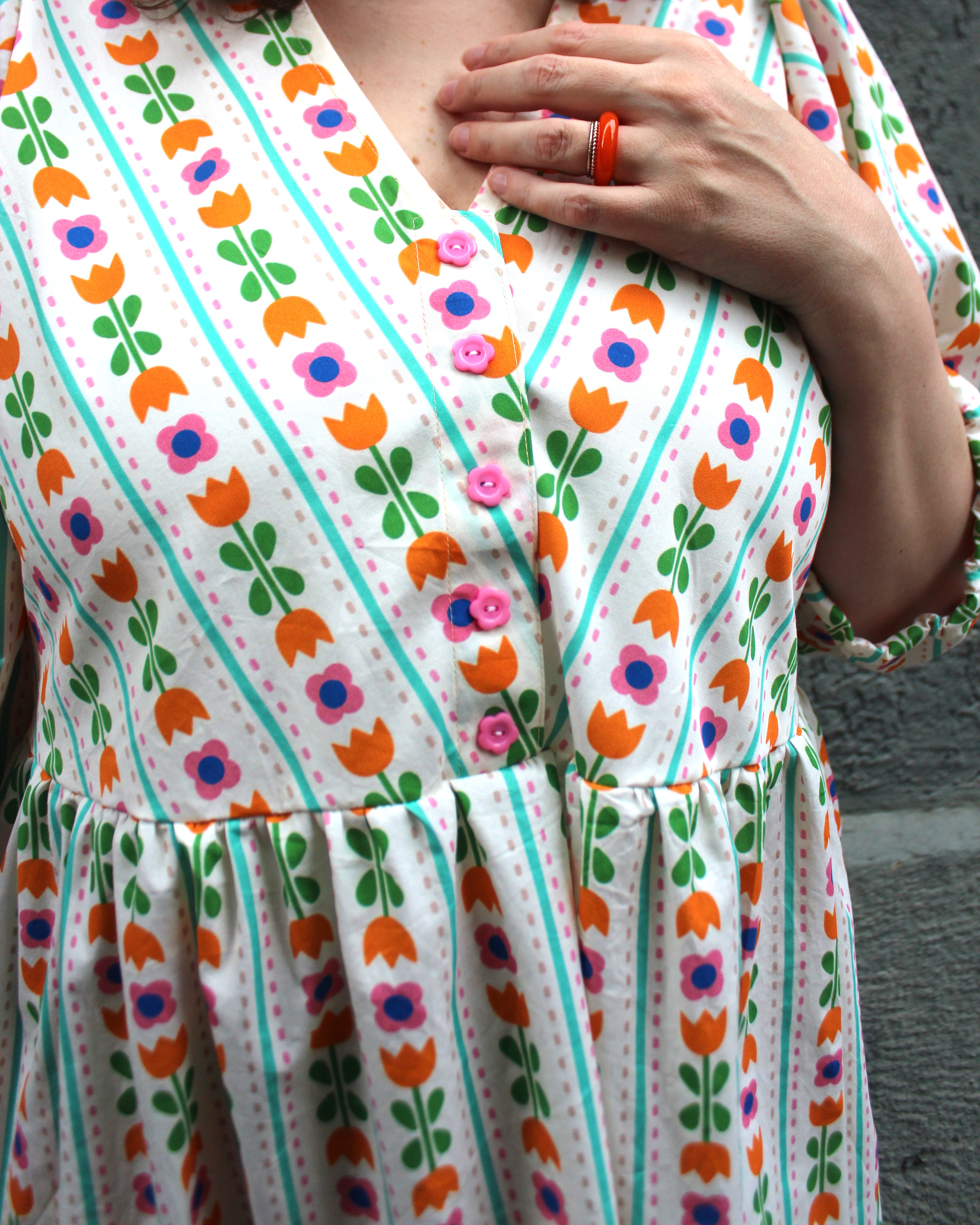Organic fabric  -  Rosalie pink