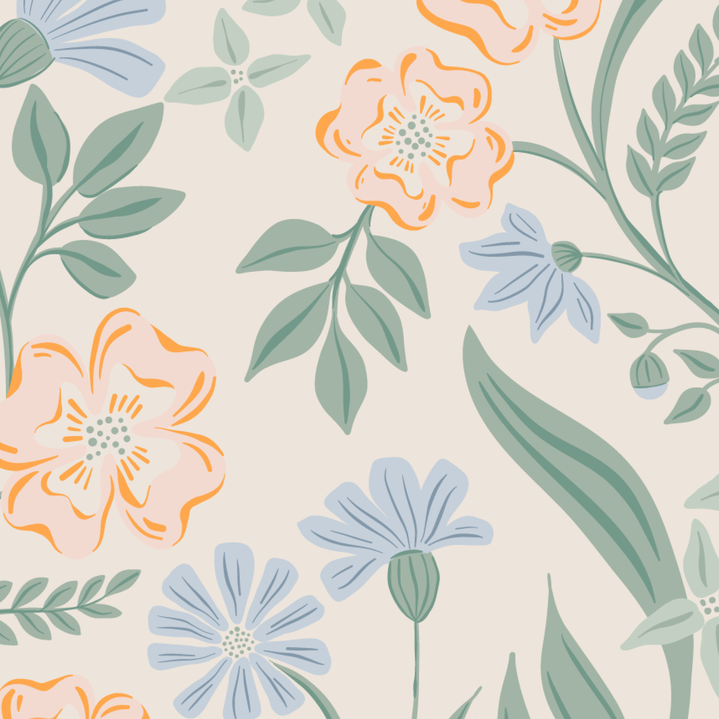 Organic Fabric  - Grüße aus dem Bauerngarten