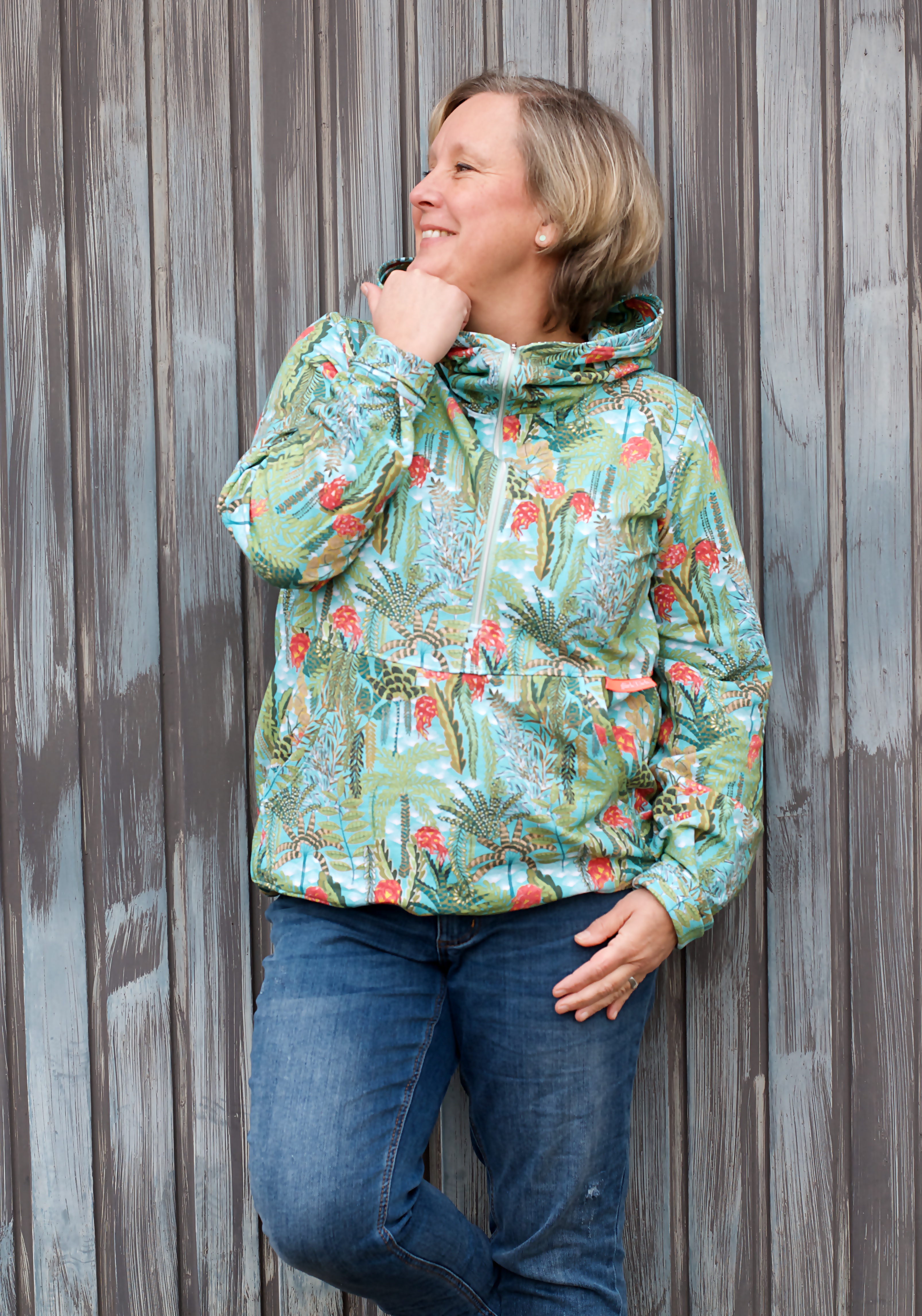 Bio Webware Stoff - Tropical Lounge Jungle Colorful Aqua - Annick, blau, Blätter, 100% Bio-Baumwolle Bio Webware Stoff - Tropical Lounge Jungle Colorful Aqua - Annick, blau, Blätter, 100% Bio-Baumwolle