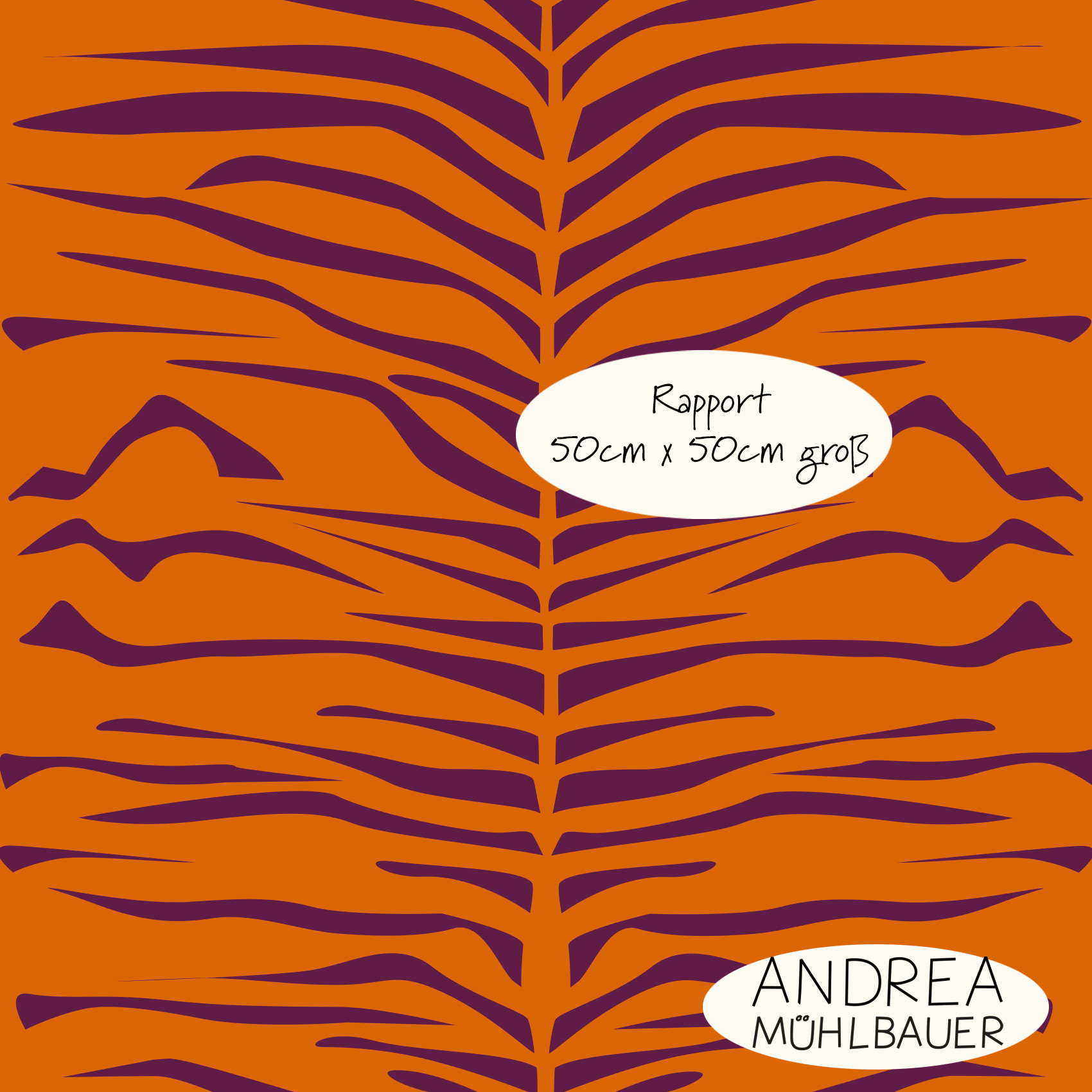 Bio Stoff - Tigerprint Orange von Andrea Muehlbauer in orange Bio Stoff - Tigerprint Orange von Andrea Muehlbauer in orange