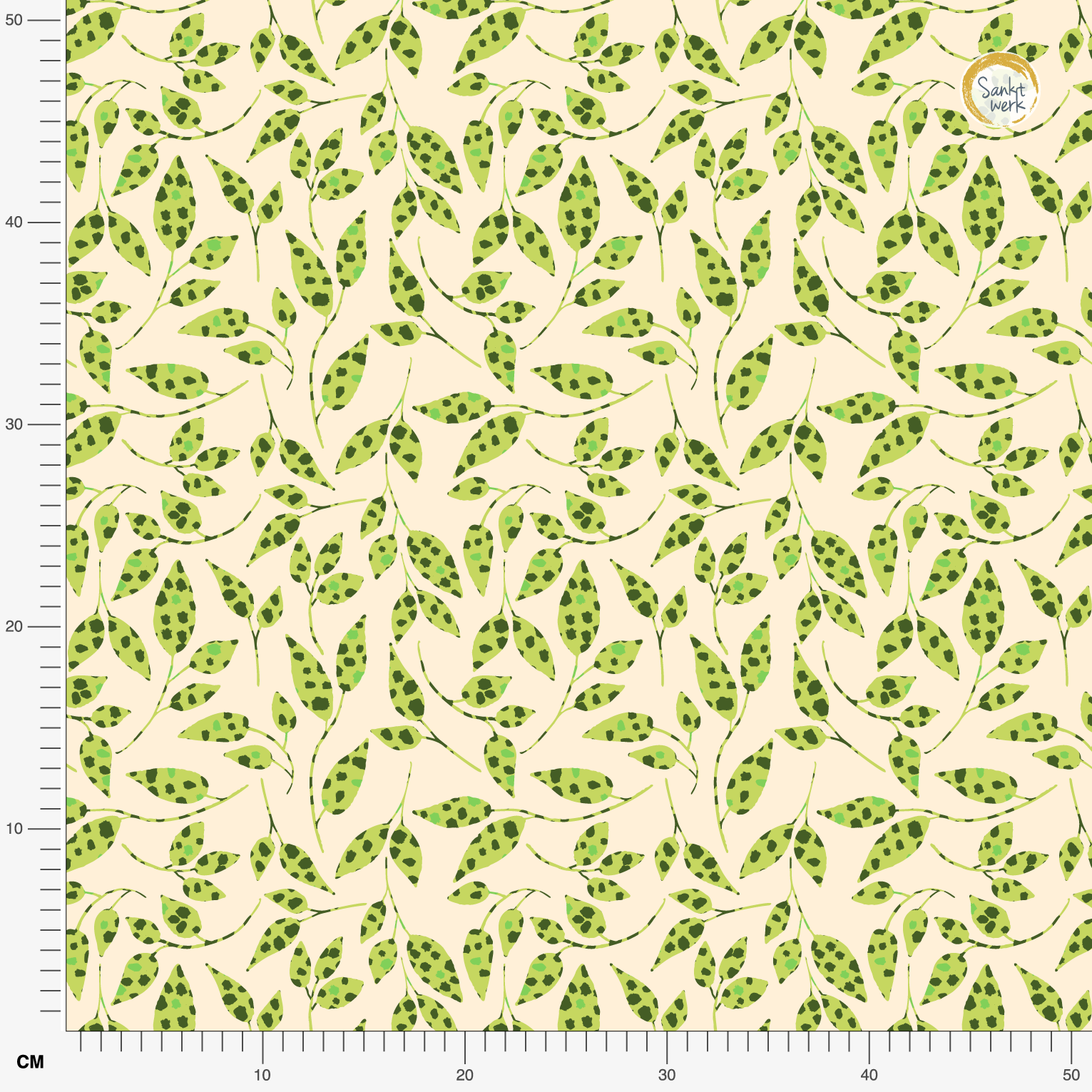 Organic fabric  -  Leopard Leaves