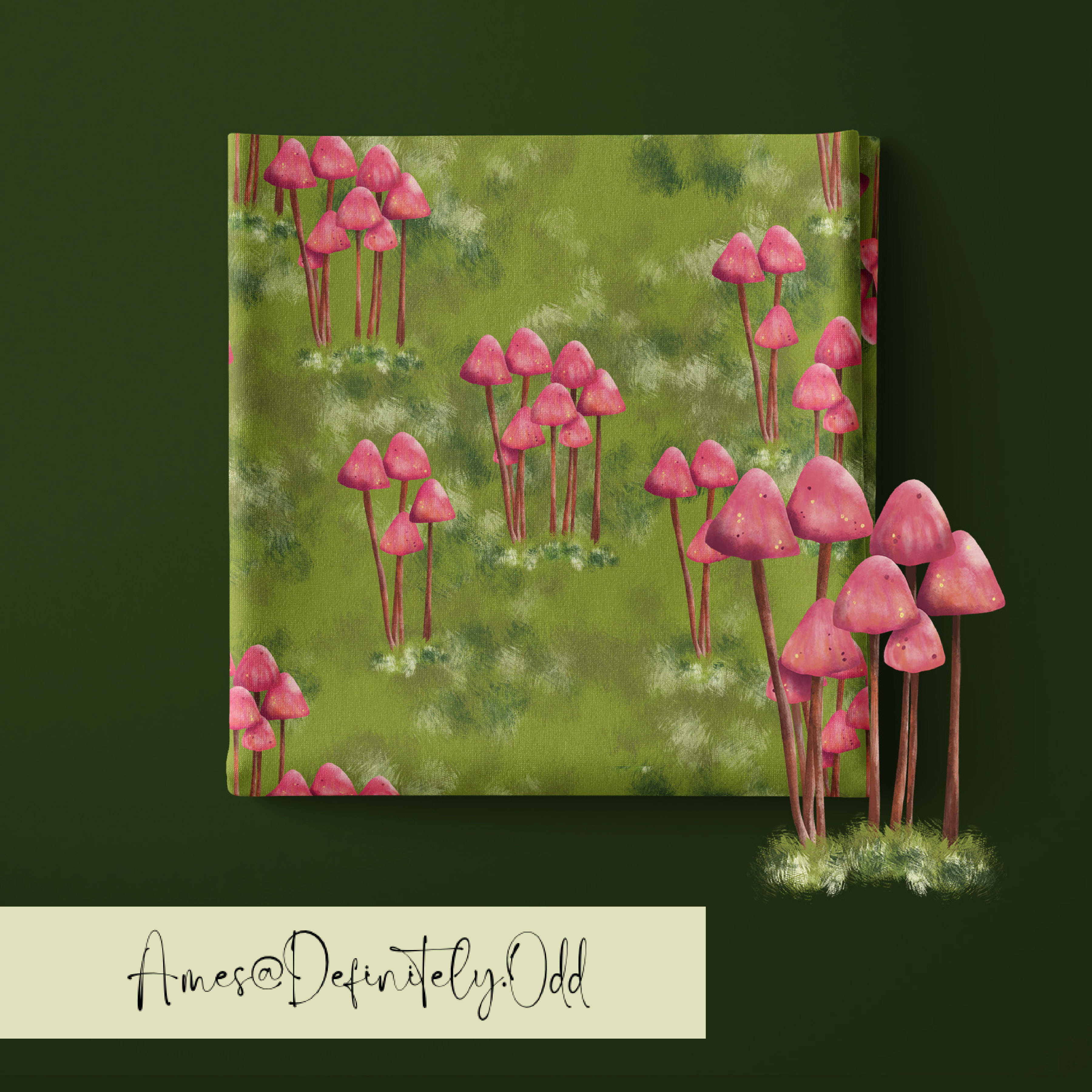 Bio Webware Stoff - Mini Mushrooms - AmesDefinitelyOdd, Natur, Wald, Herbst, grün, 100% Bio-Baumwolle Bio Webware Stoff - Mini Mushrooms - AmesDefinitelyOdd, Natur, Wald, Herbst, grün, 100% Bio-Baumwolle