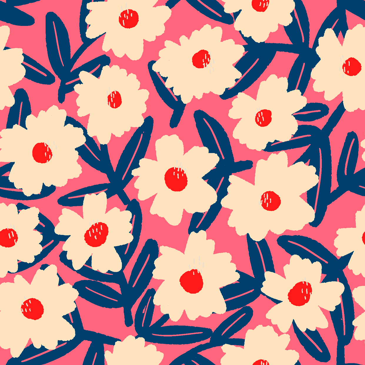 Bio Stoff - Blumenpoesie Rosa von Sanktwerk in rosa
