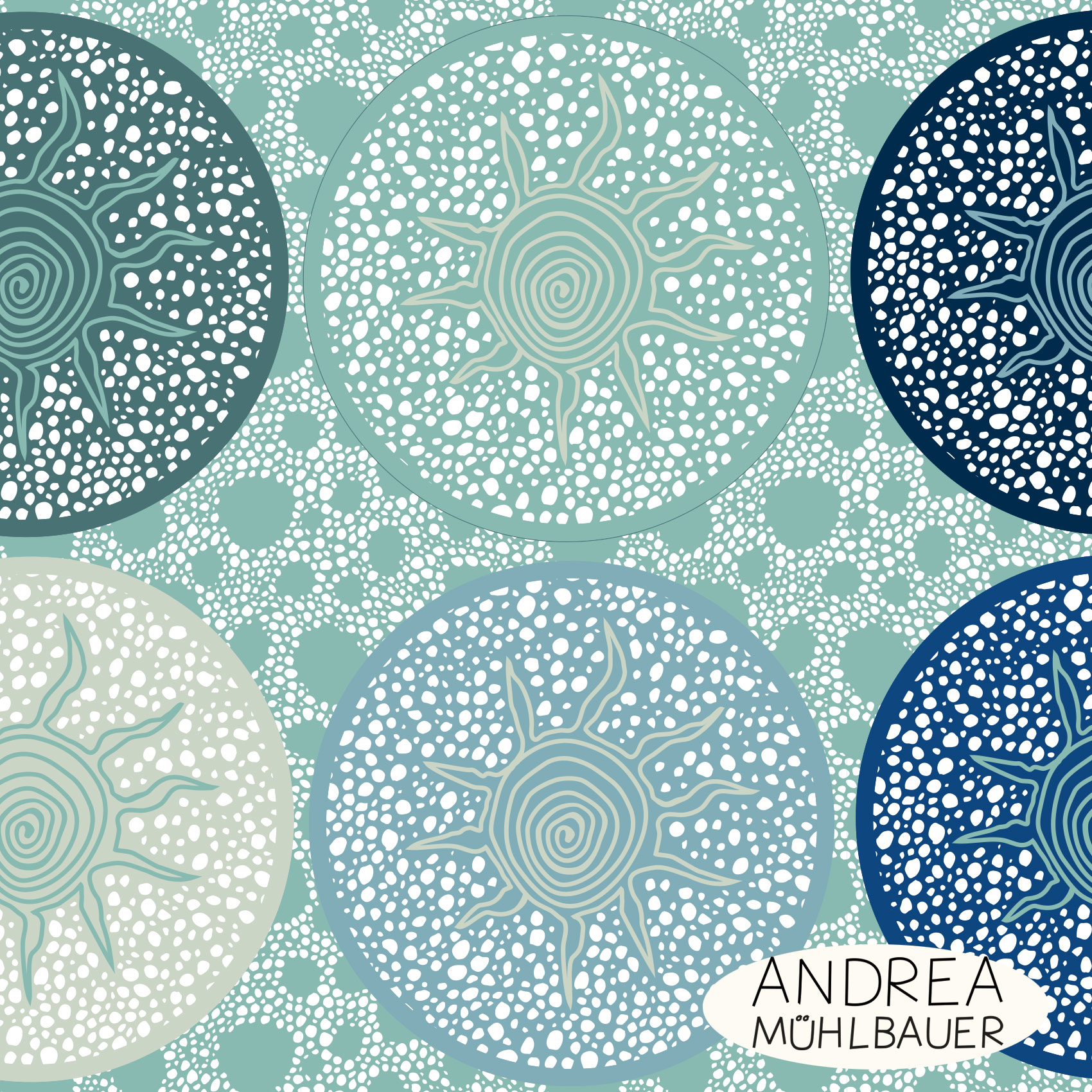 Bio Fabrics - Beach Party Pennant Whales by Andrea Muehlbauer in blue