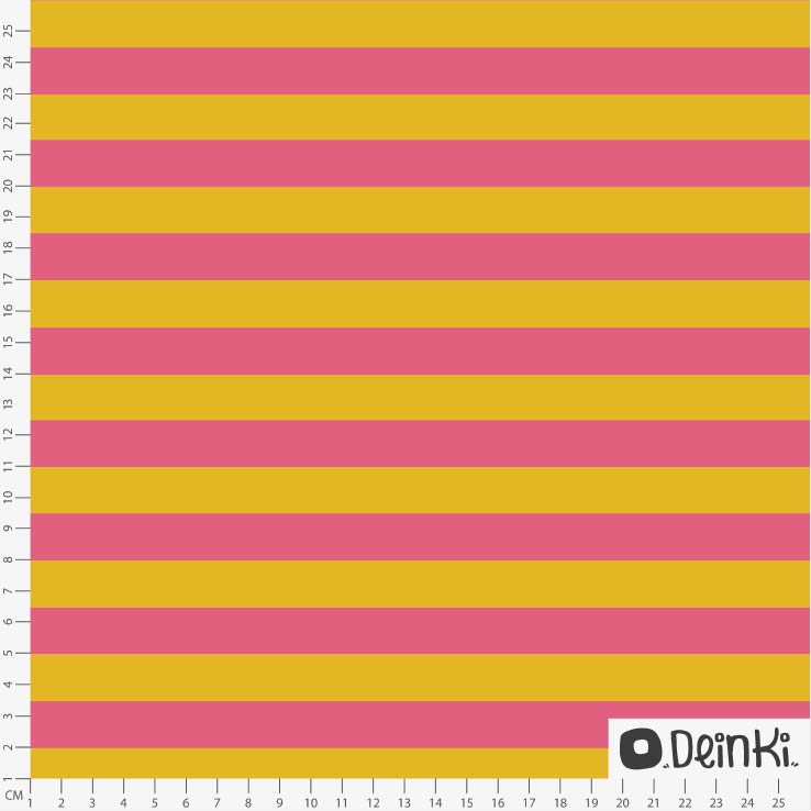 Bio Stoff - Duenne Streifen Gelb Pink von Deinki in gelb