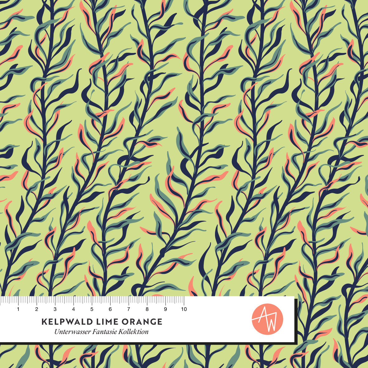 Bio Stoff - Kelpwald Beige Black by Alexandra Weise in beige