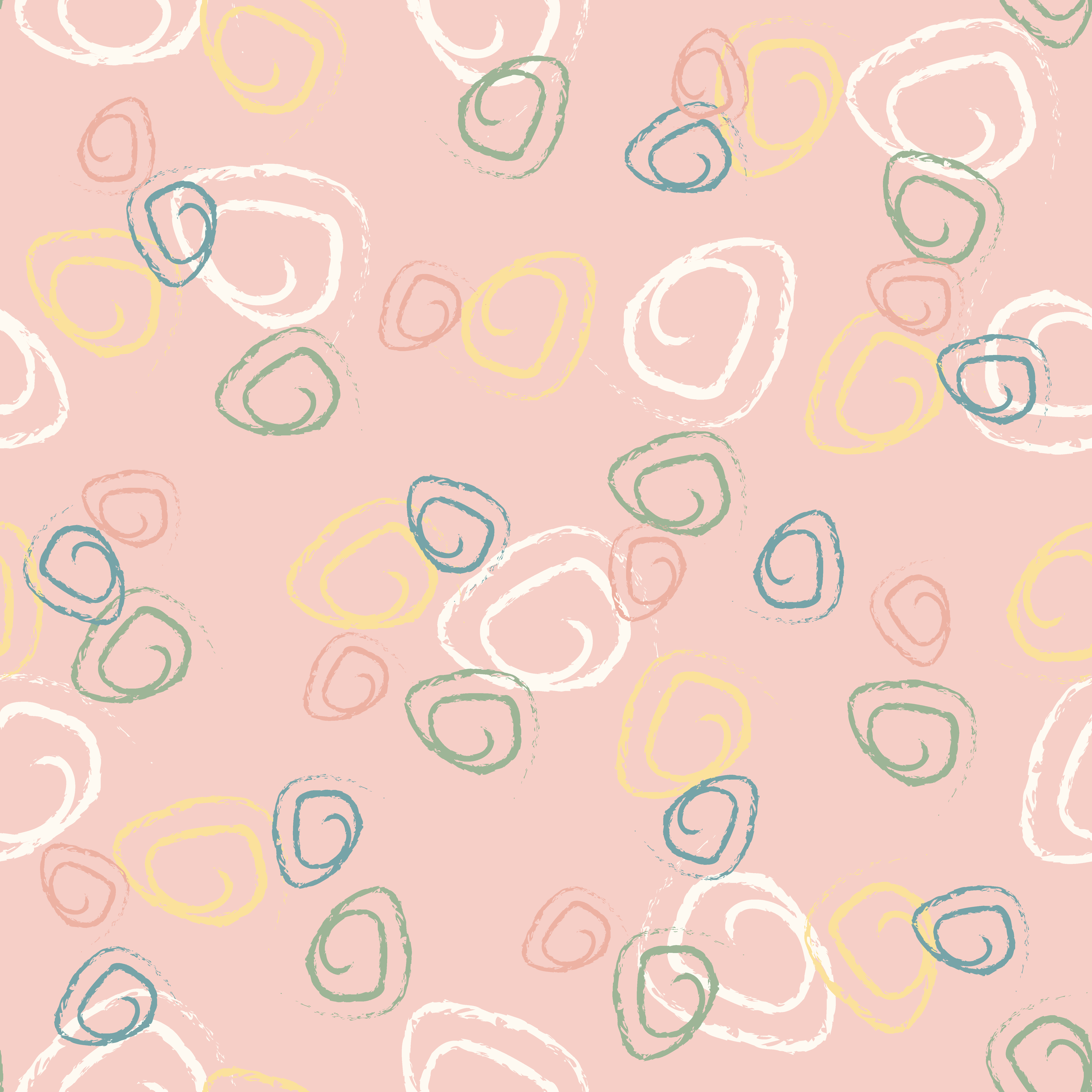 Bio Fabric - Chalk Circles Pink by Andrea Muehlbauer in pink