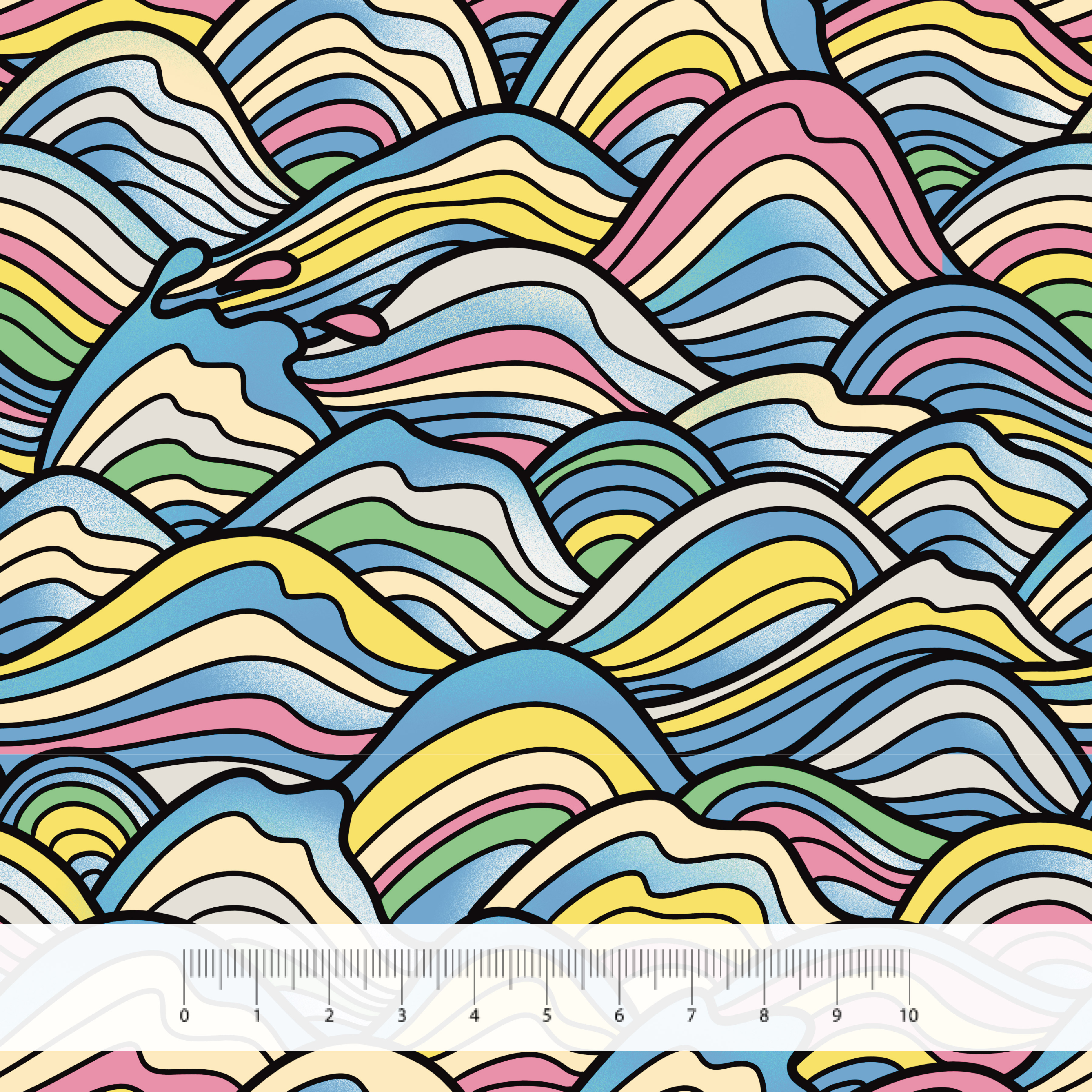 Bio Summersweat Stoff  -  Summer Waves - AmesDefinitelyOdd, bunt, Maritim Breite 150 cm