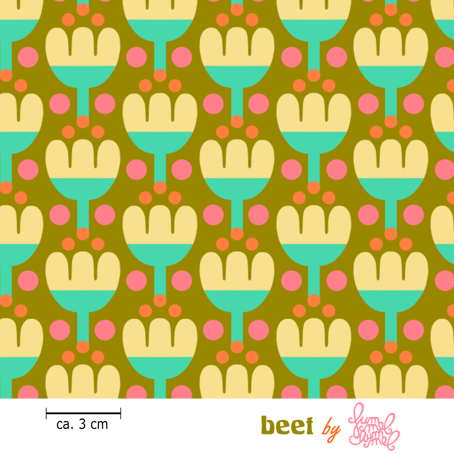 Bio Stoff - Beet Olive von Fummelhummel in grün und beige