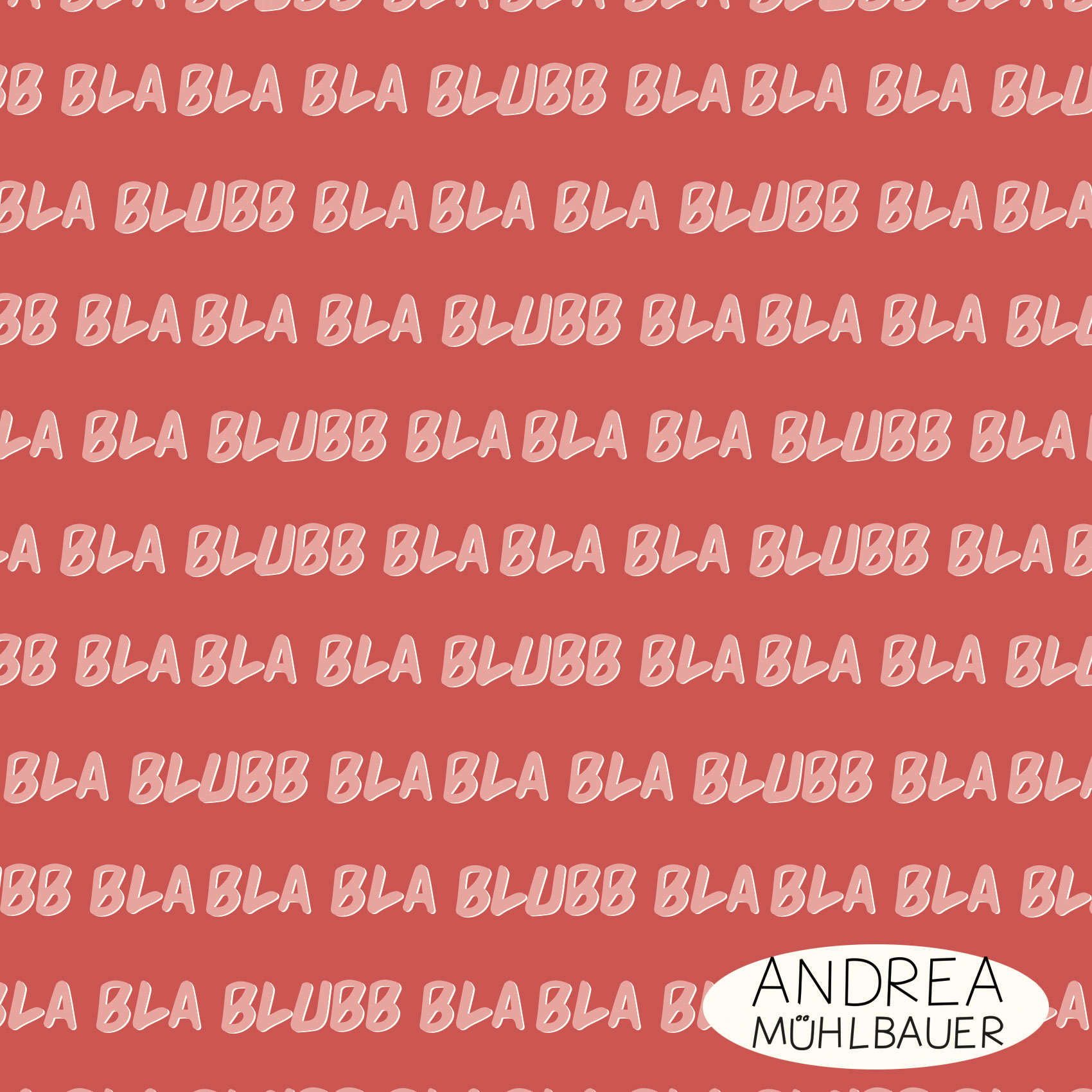 Bio Webware Stoff  - Bla Bla Blubb Rot - AndreaMuehlbauer, Rot, Schrift, 100% Bio-Baumwolle