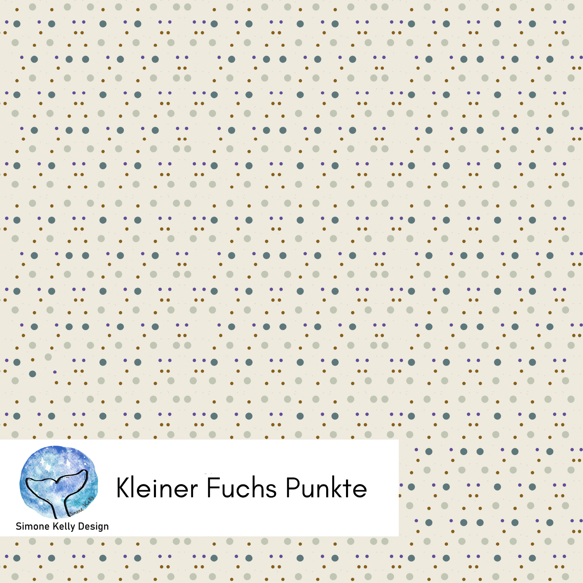 Organic Fabric - Little Fox Dots by Simone Kelly in beige