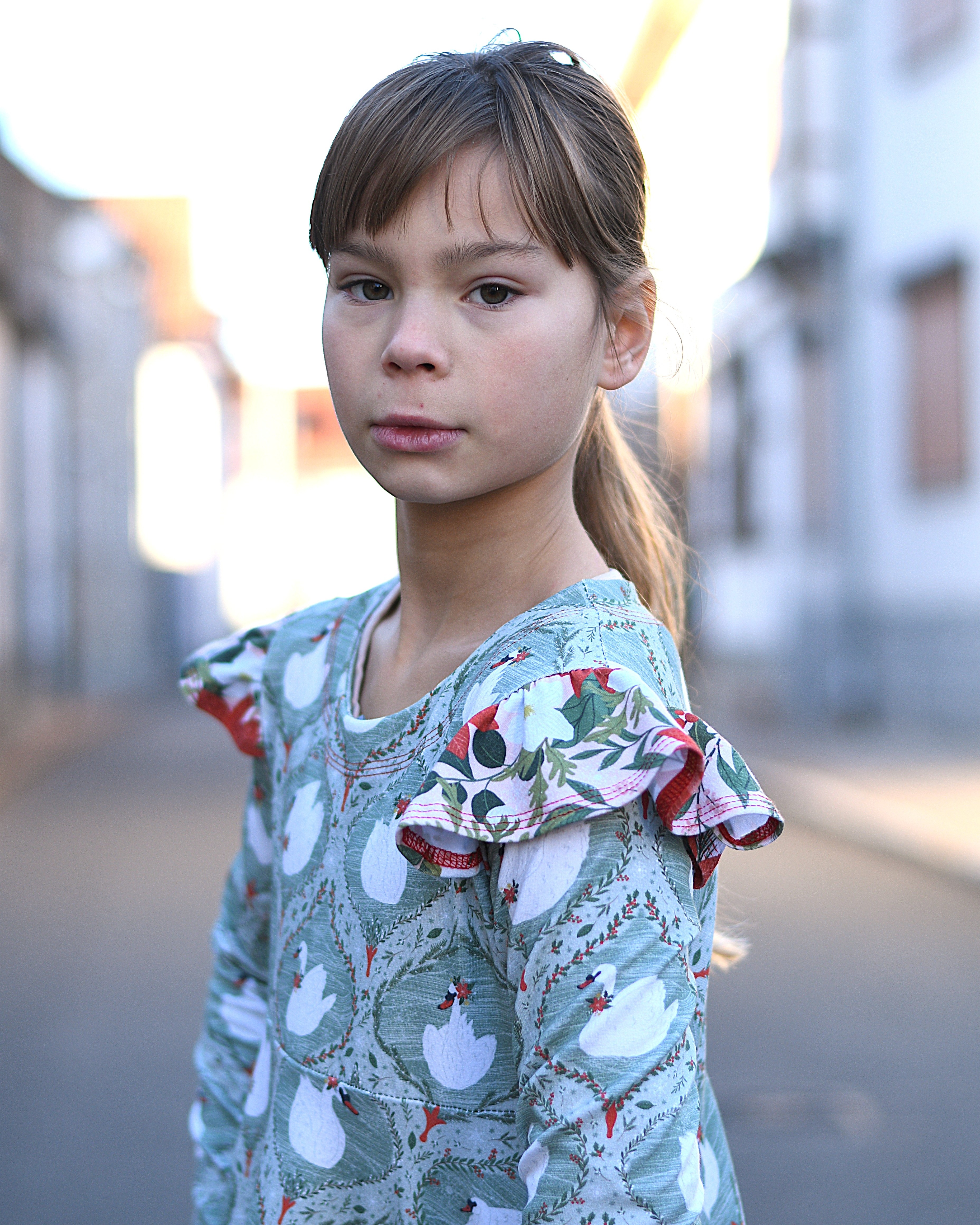 Bio Stoff - Weihnachtsschwäne grün