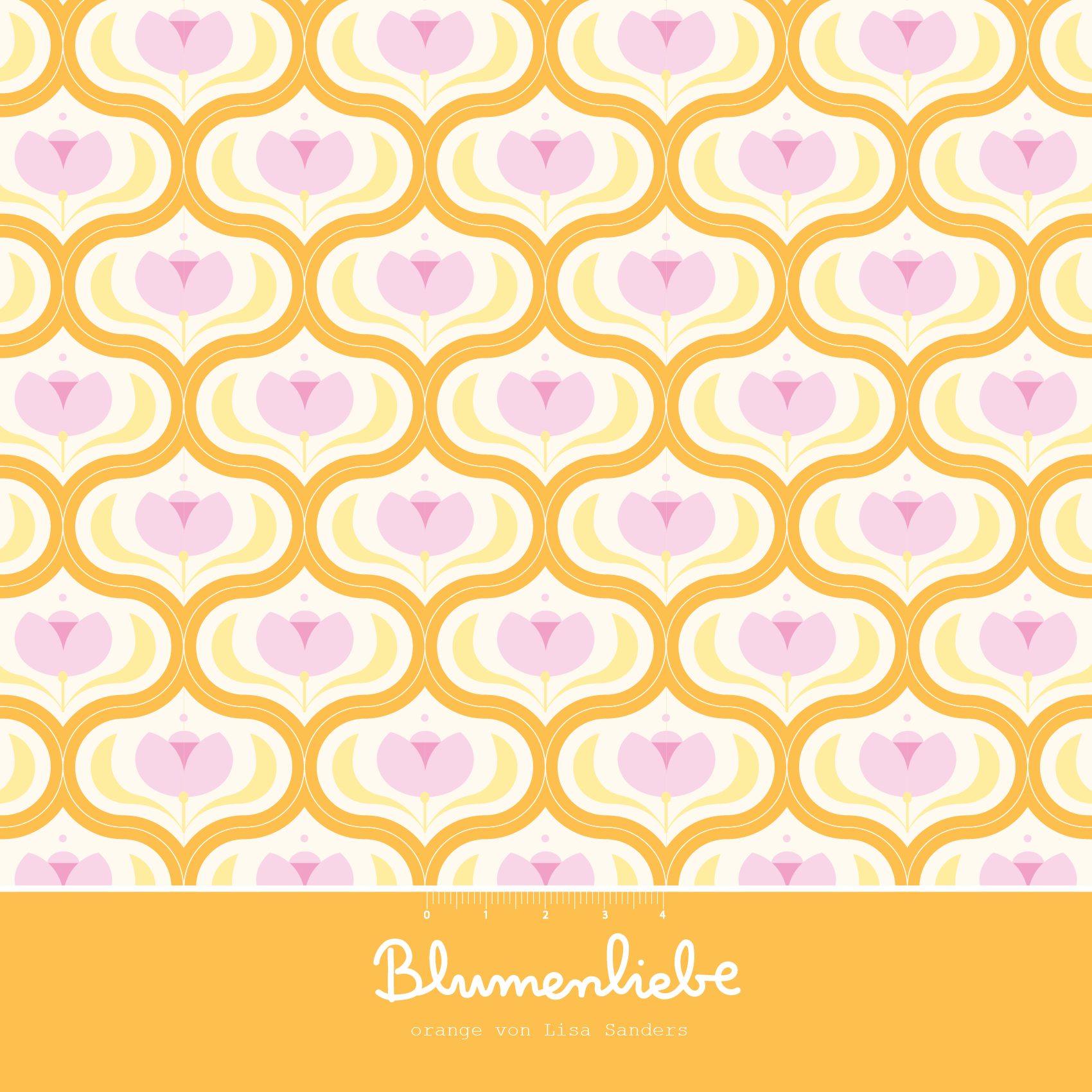 Blumenliebe orange, Webware Blumenliebe orange, Webware
