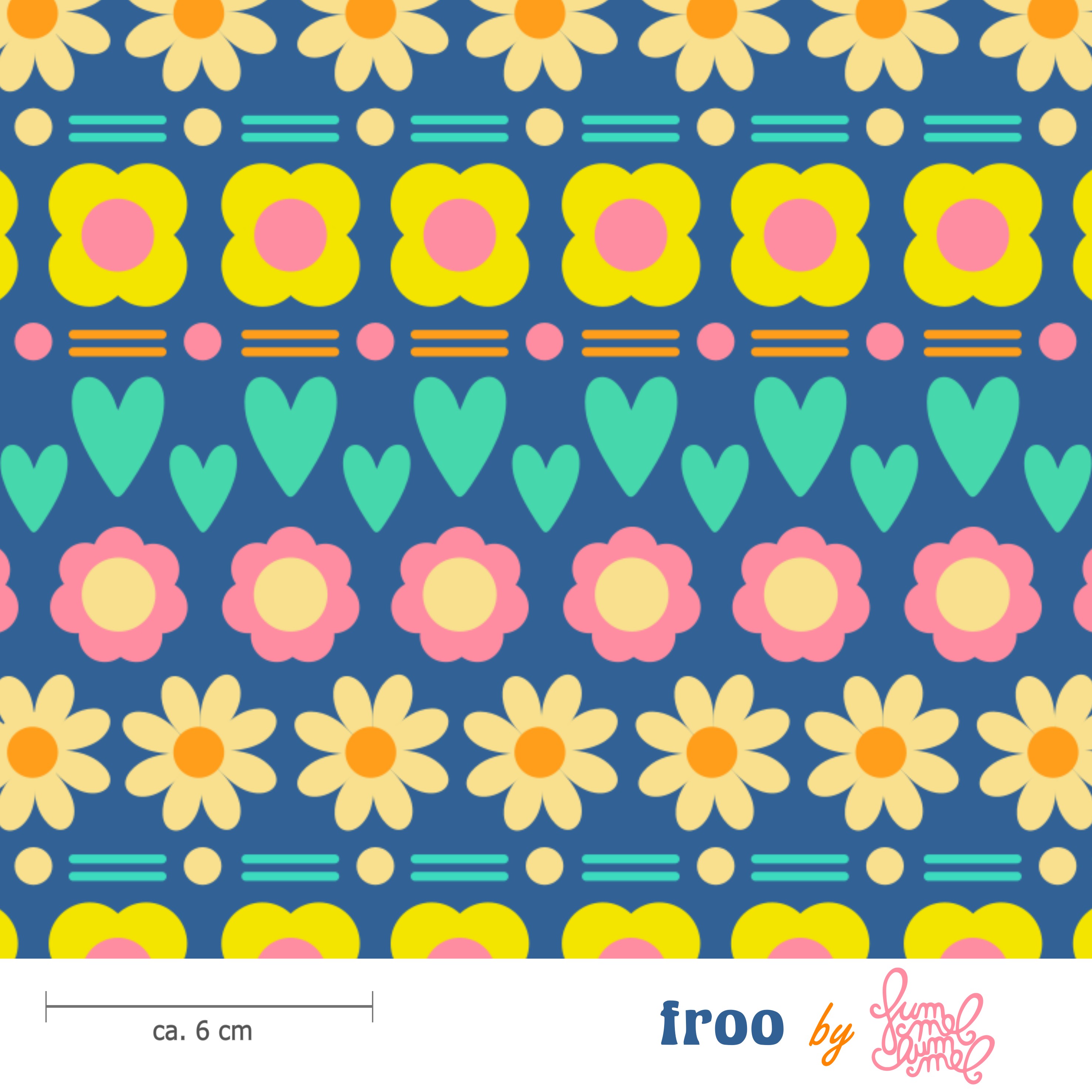 Organic Fabric - Froo Blue by Fummelhummel in blue
