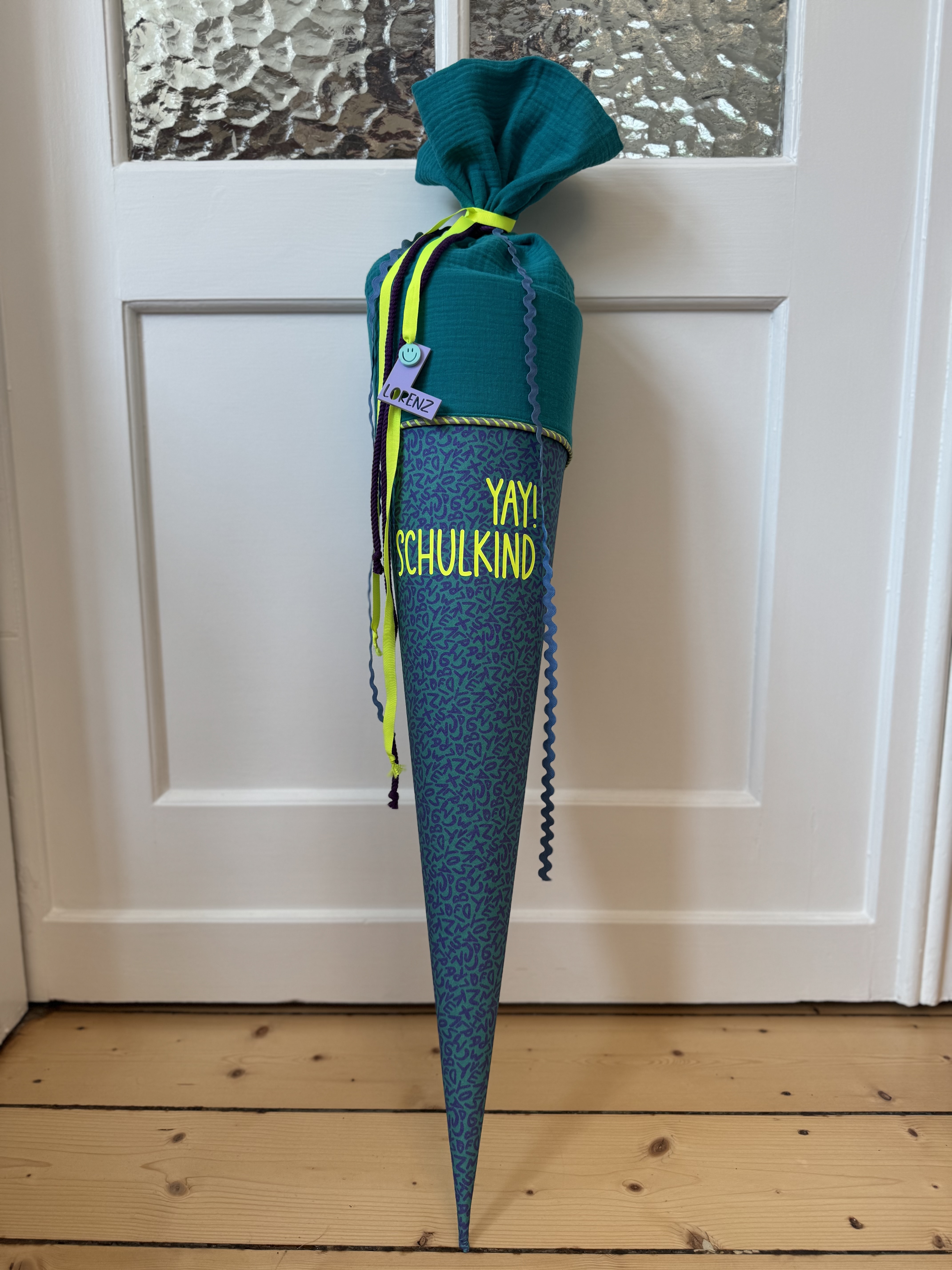 Bio Stoff - Buchstabensalat Beige von Sanktwerk in beige