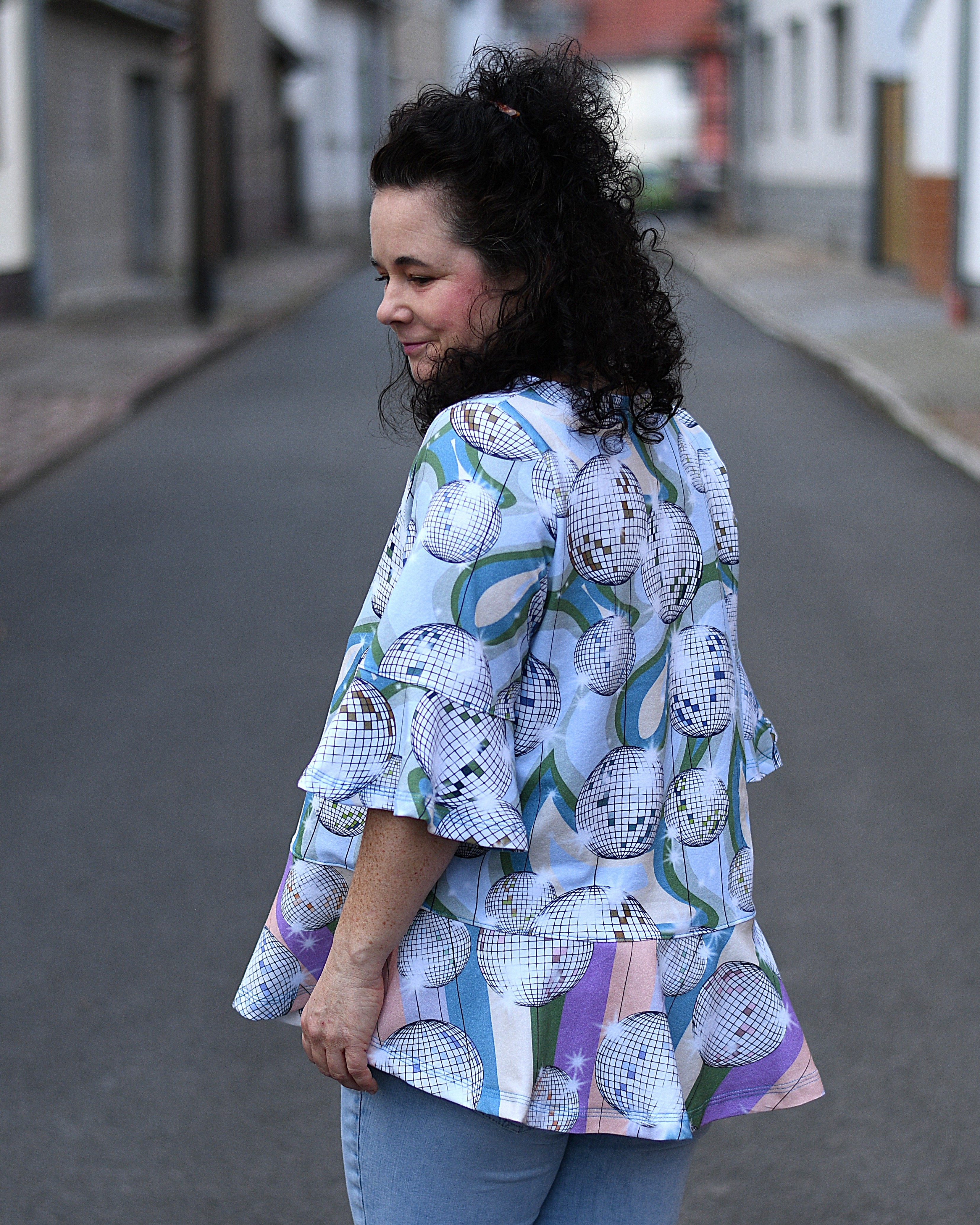 Bio Fabric - Groovy Party Discoballs Pale Plum 