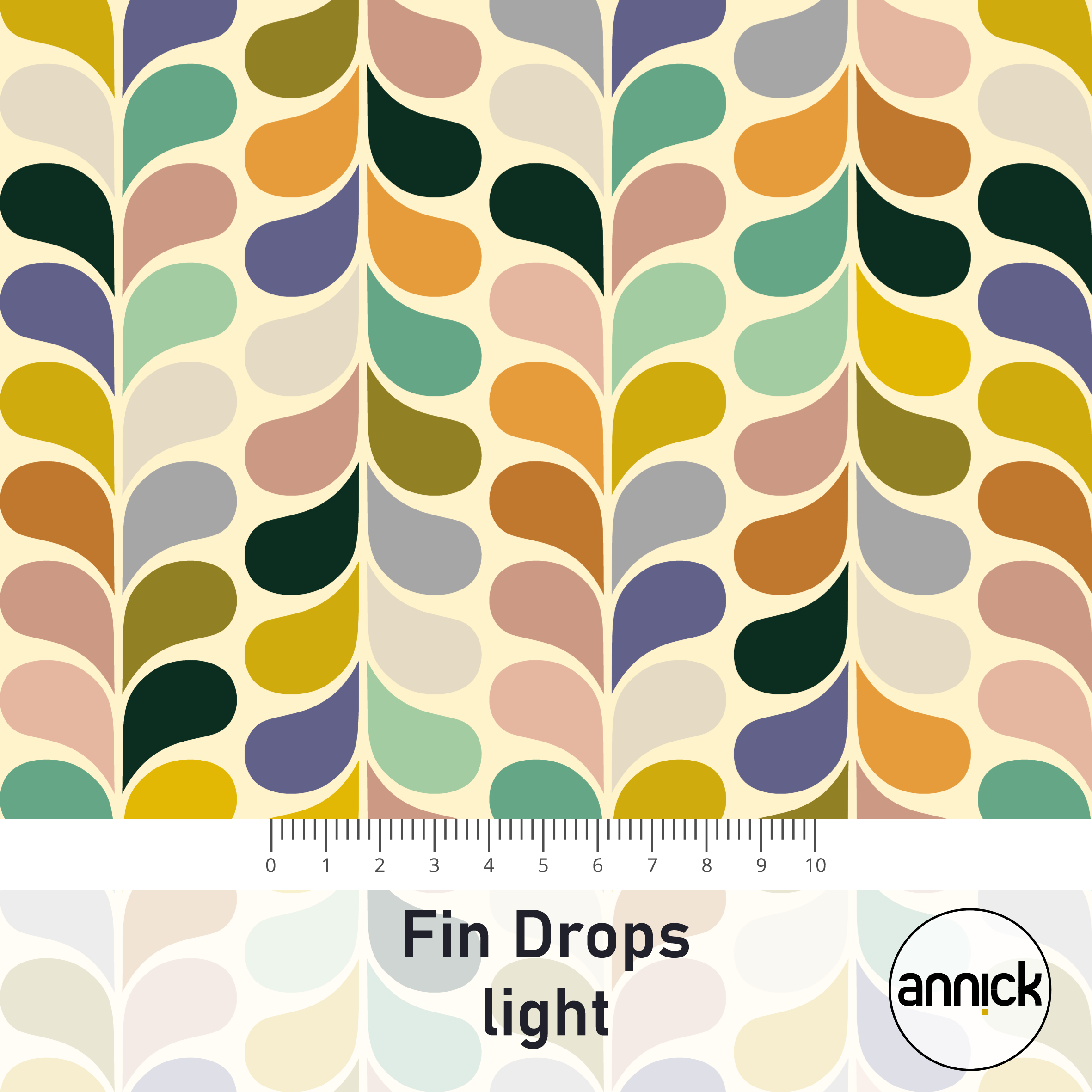 Bio Webware Stoff - Fin Drops Light - Annick, bunt, Geometrische Muster, 100% Bio-Baumwolle Bio Webware Stoff - Fin Drops Light - Annick, bunt, Geometrische Muster, 100% Bio-Baumwolle