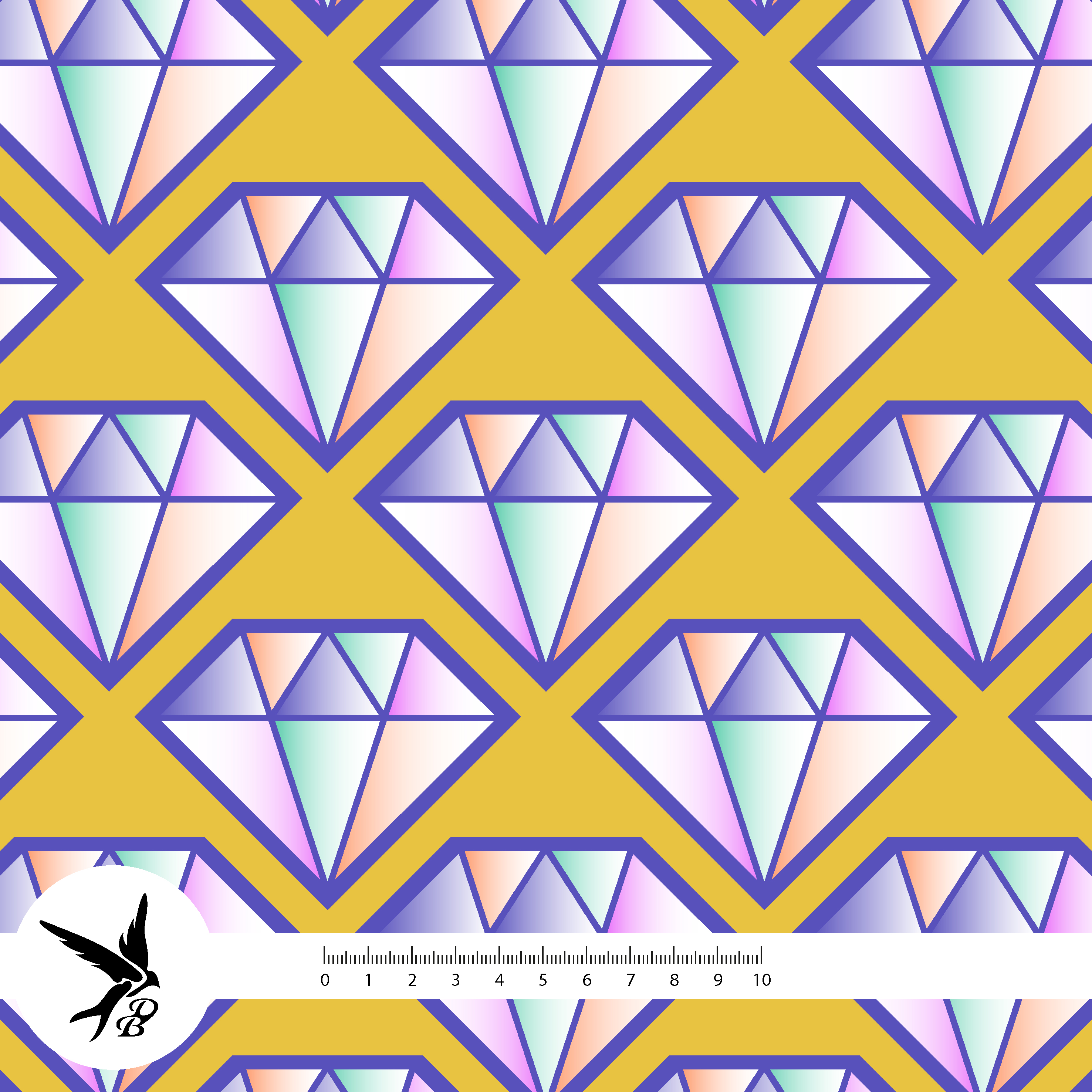 Bio Stoff  - Prism Glow Diamant Orange - DanielaBonn, bunt, Geometrische Muster