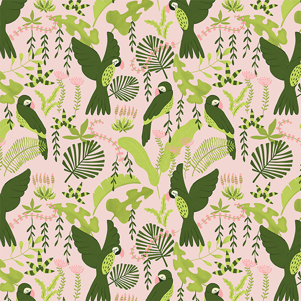 Bio Stoff  - Botanical Garden rosa