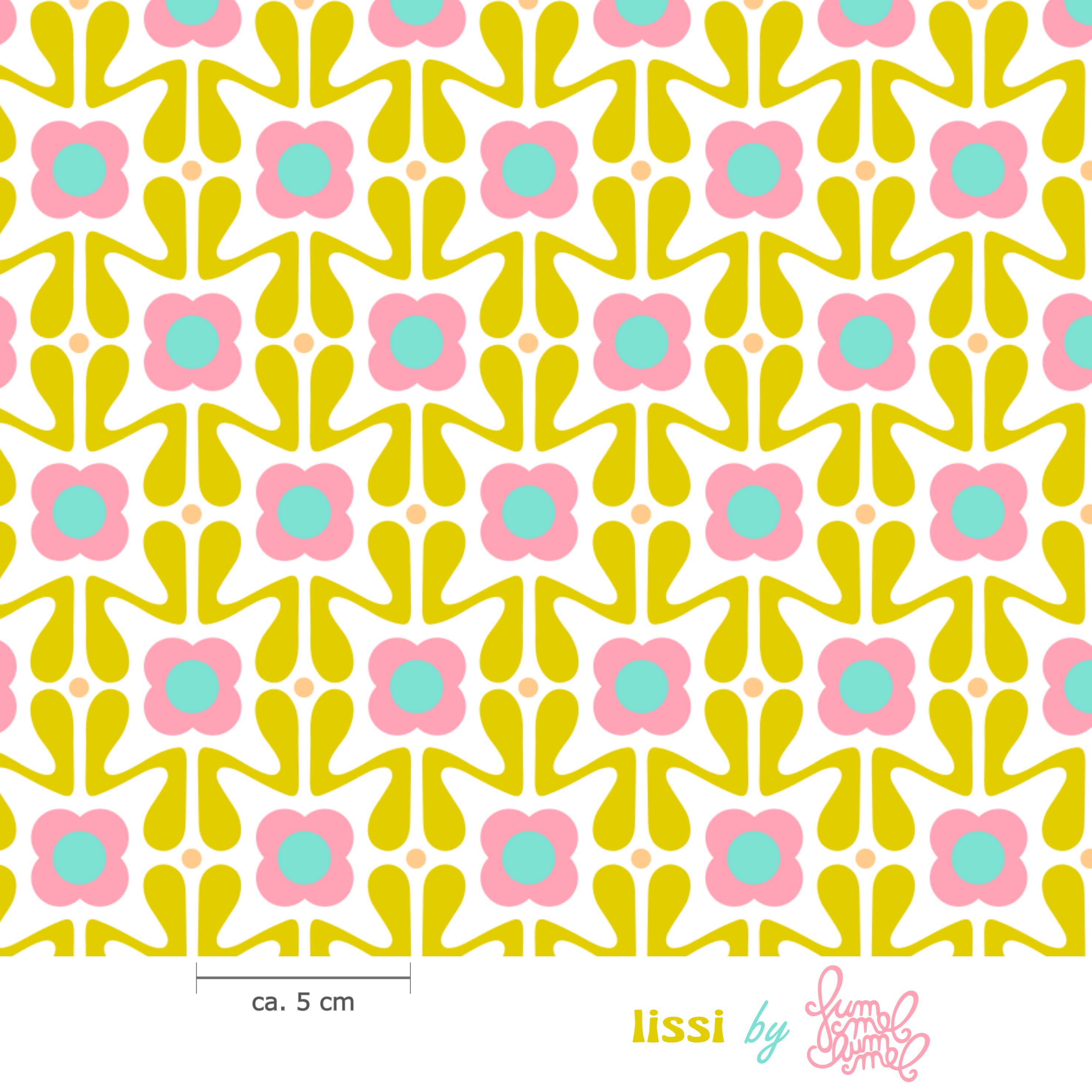 Bio Stoff  -  Lissi  - Fummelhummel, Sommer, grün, Floral & Blumen