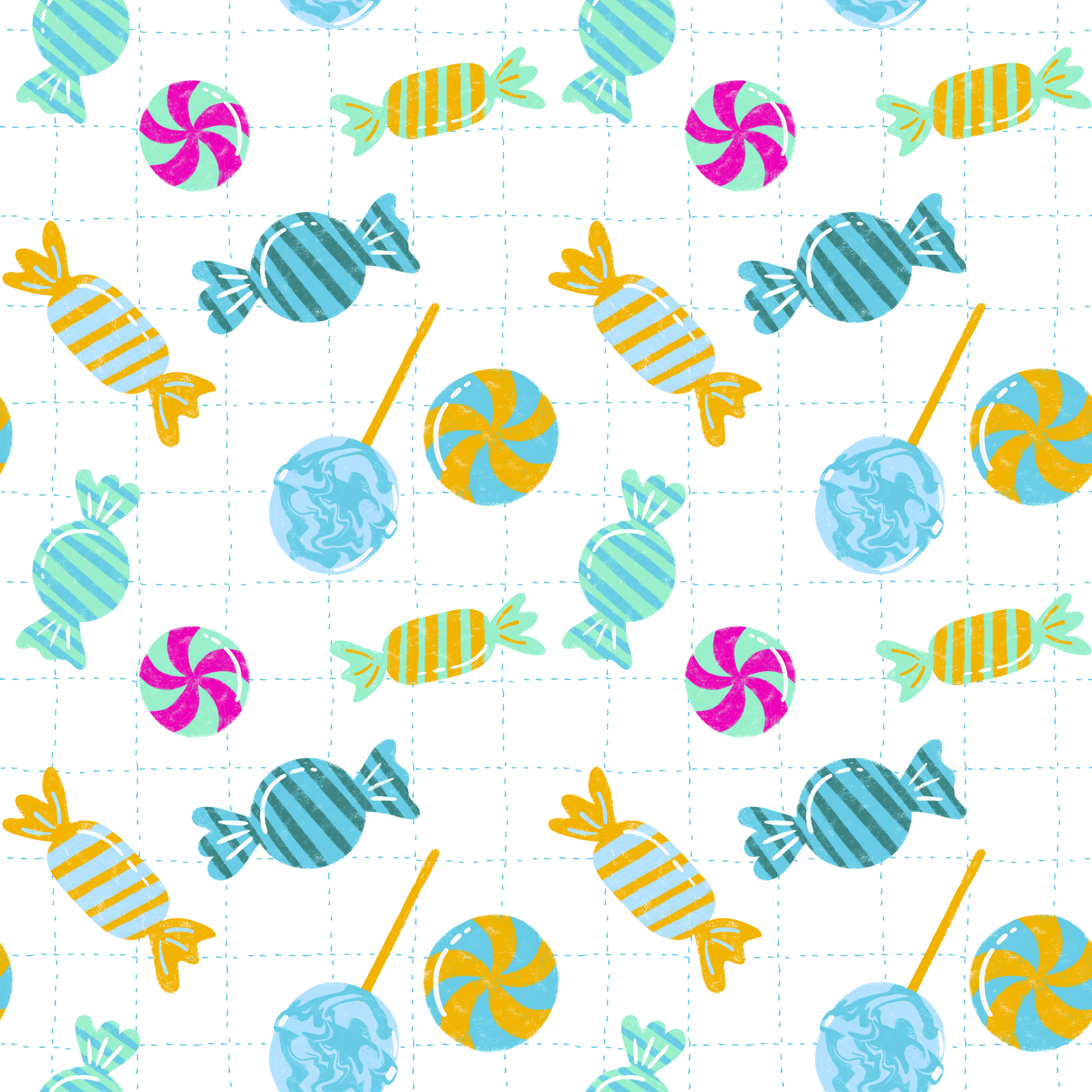 Bio Stoff - BonBons blau