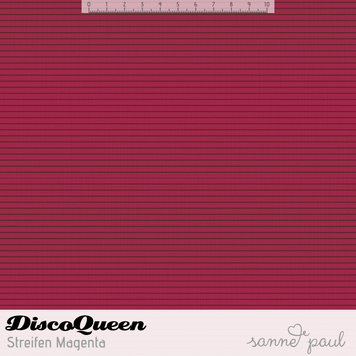 Bio Stoff  - Discoqueen Streifen Magenta - SannePaul, rot, Streifen