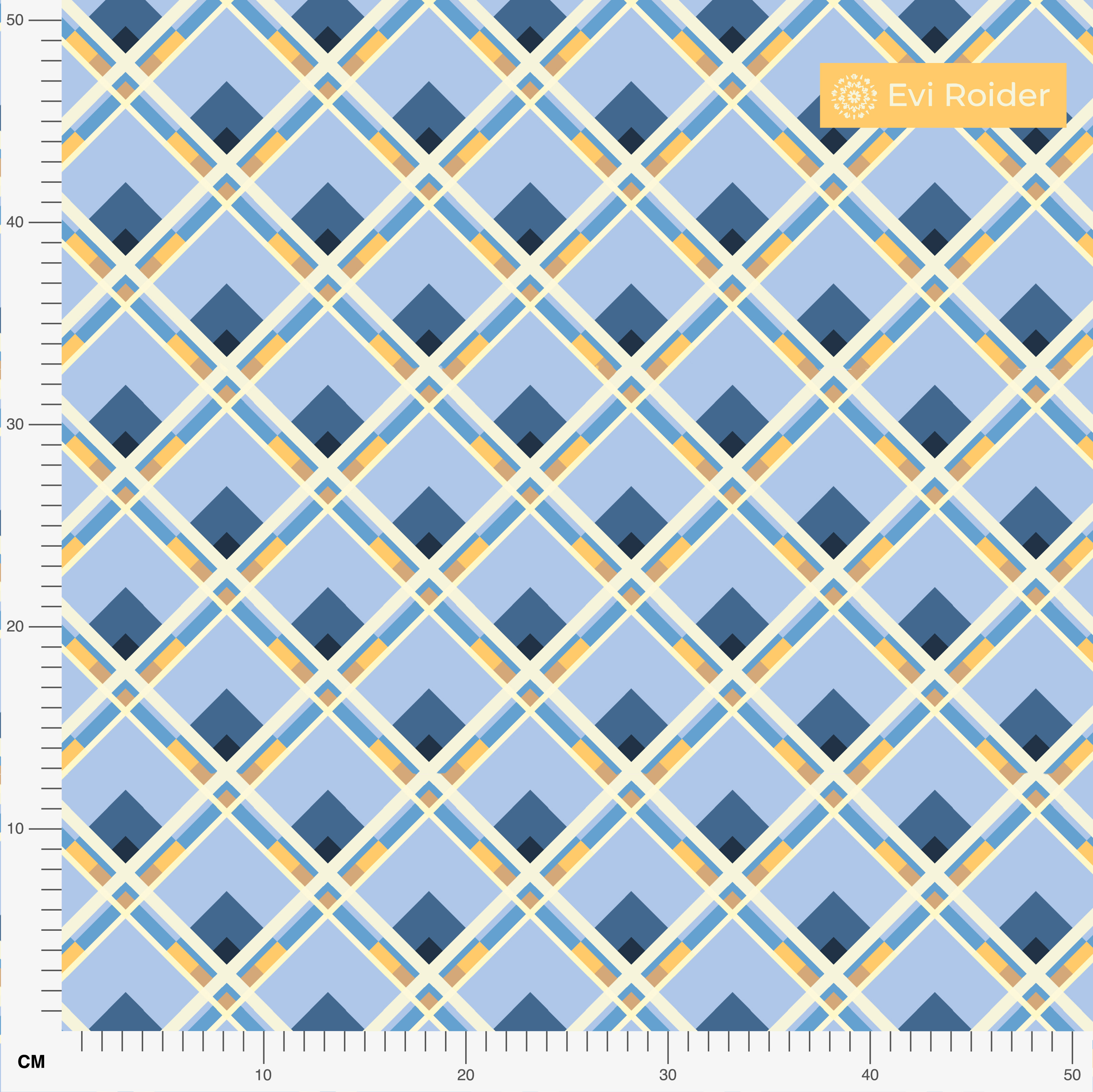 Organic fabric - Sommerwiese Karo blue