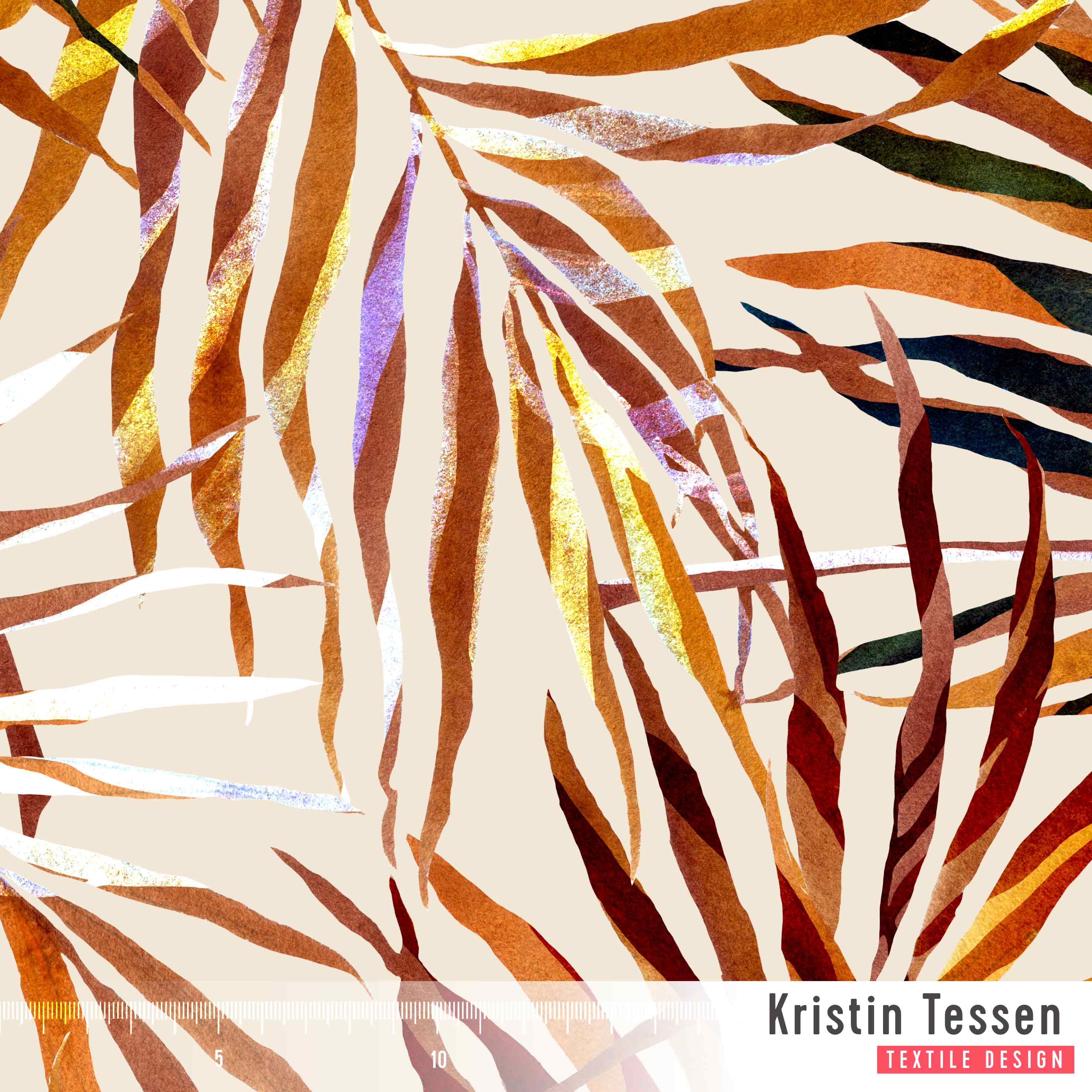 Bio Stoff - Boho Tropical by Kristin Tessen in beige and brown